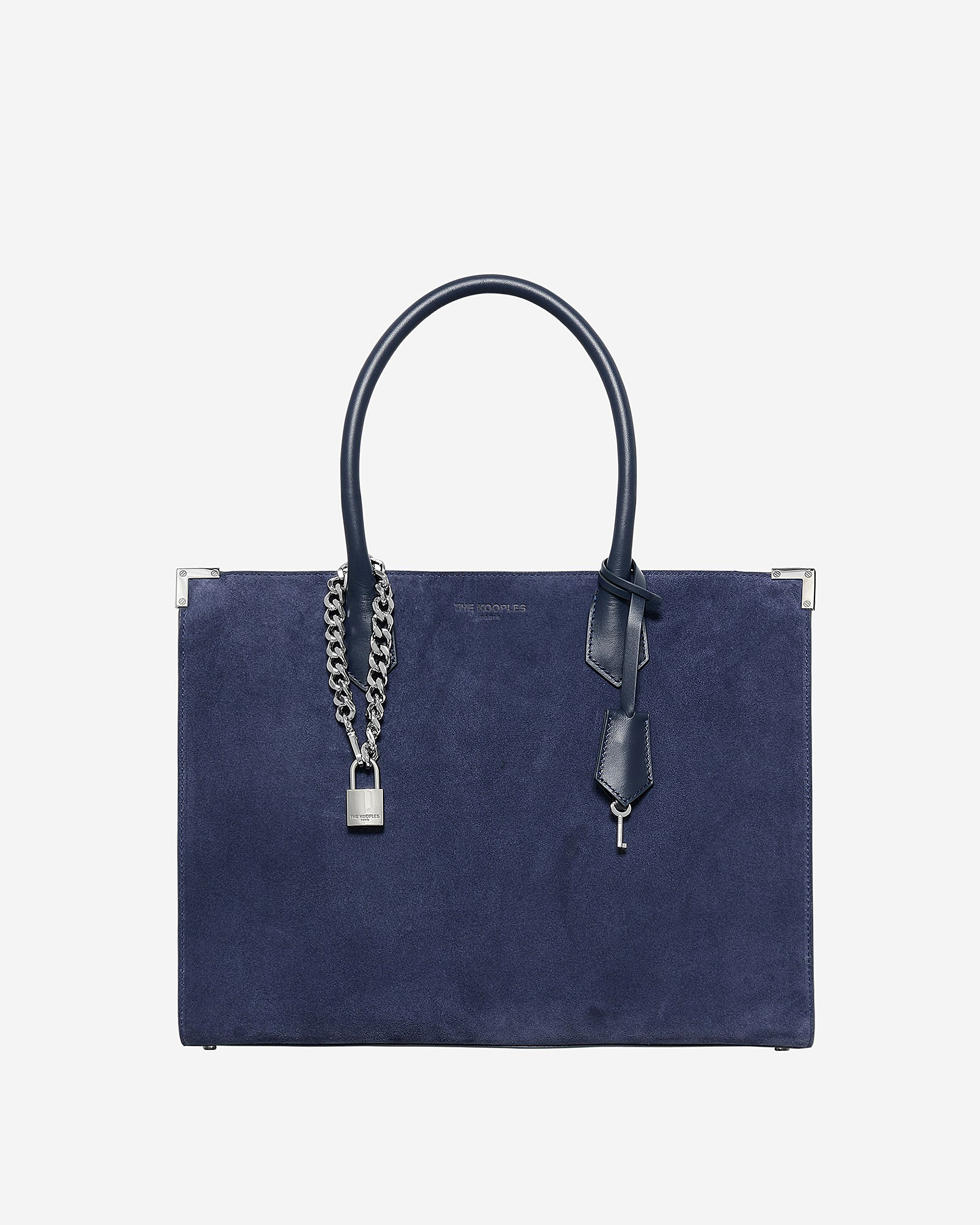 Ming L tote bag in navy suede