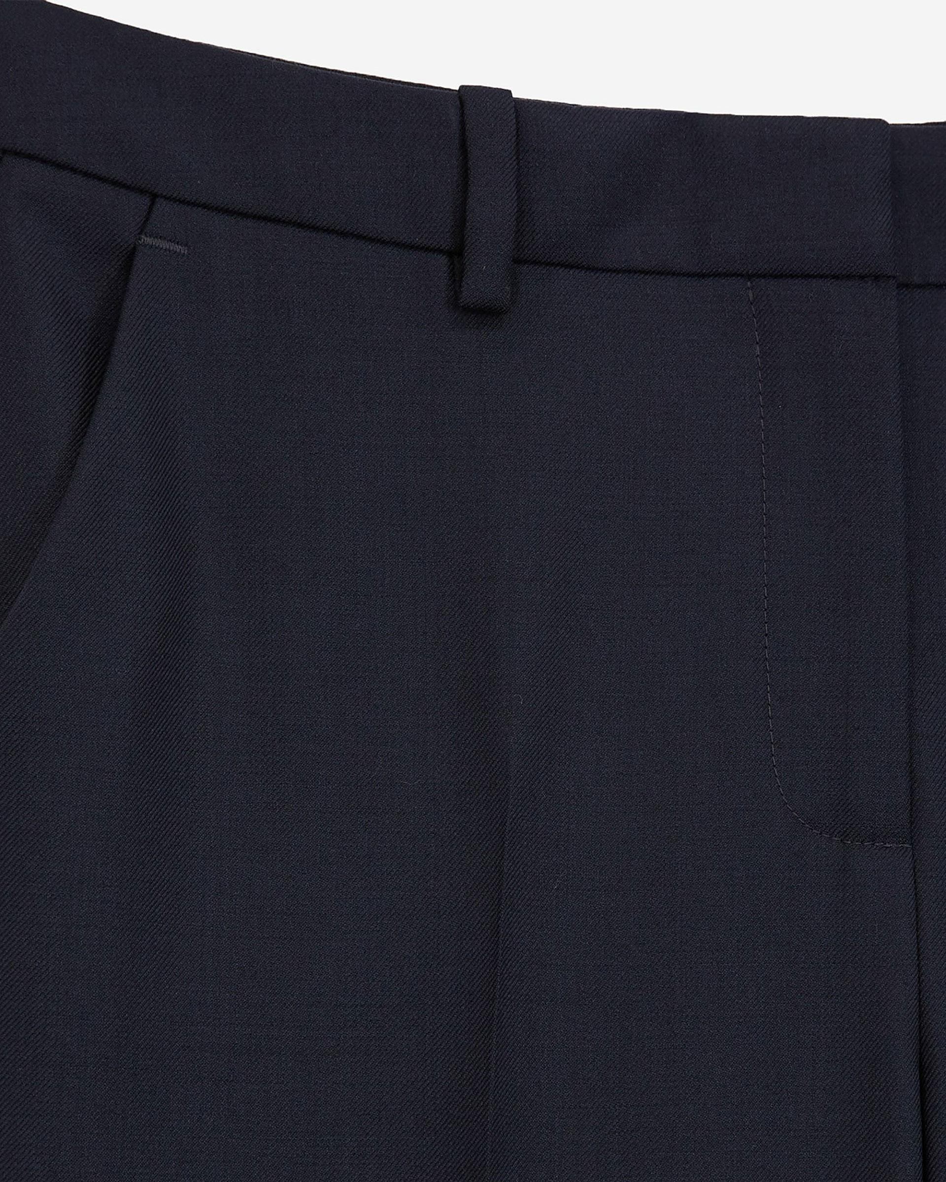 Navy blue slim-fit wool tailored trousers