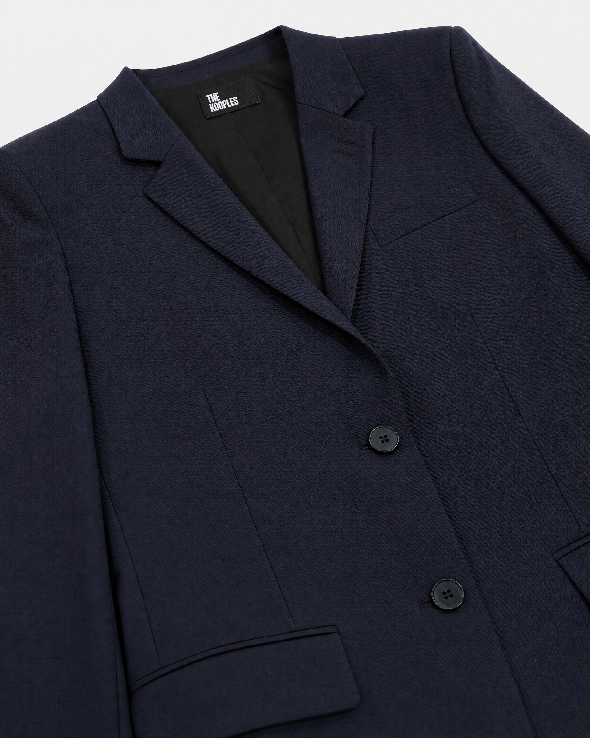 Slim-fit wool suit jacket in navy blue