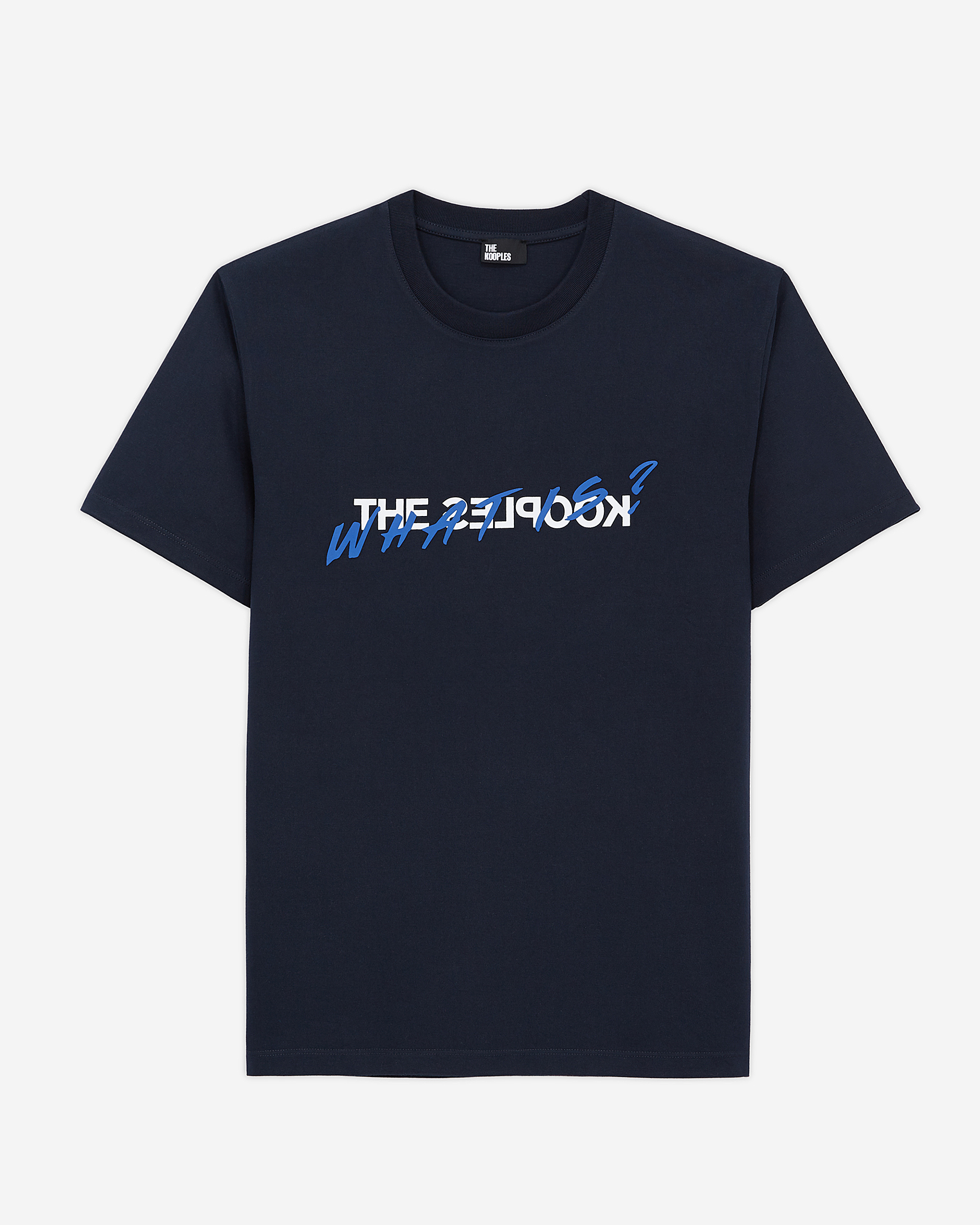 What is blue t-shirt