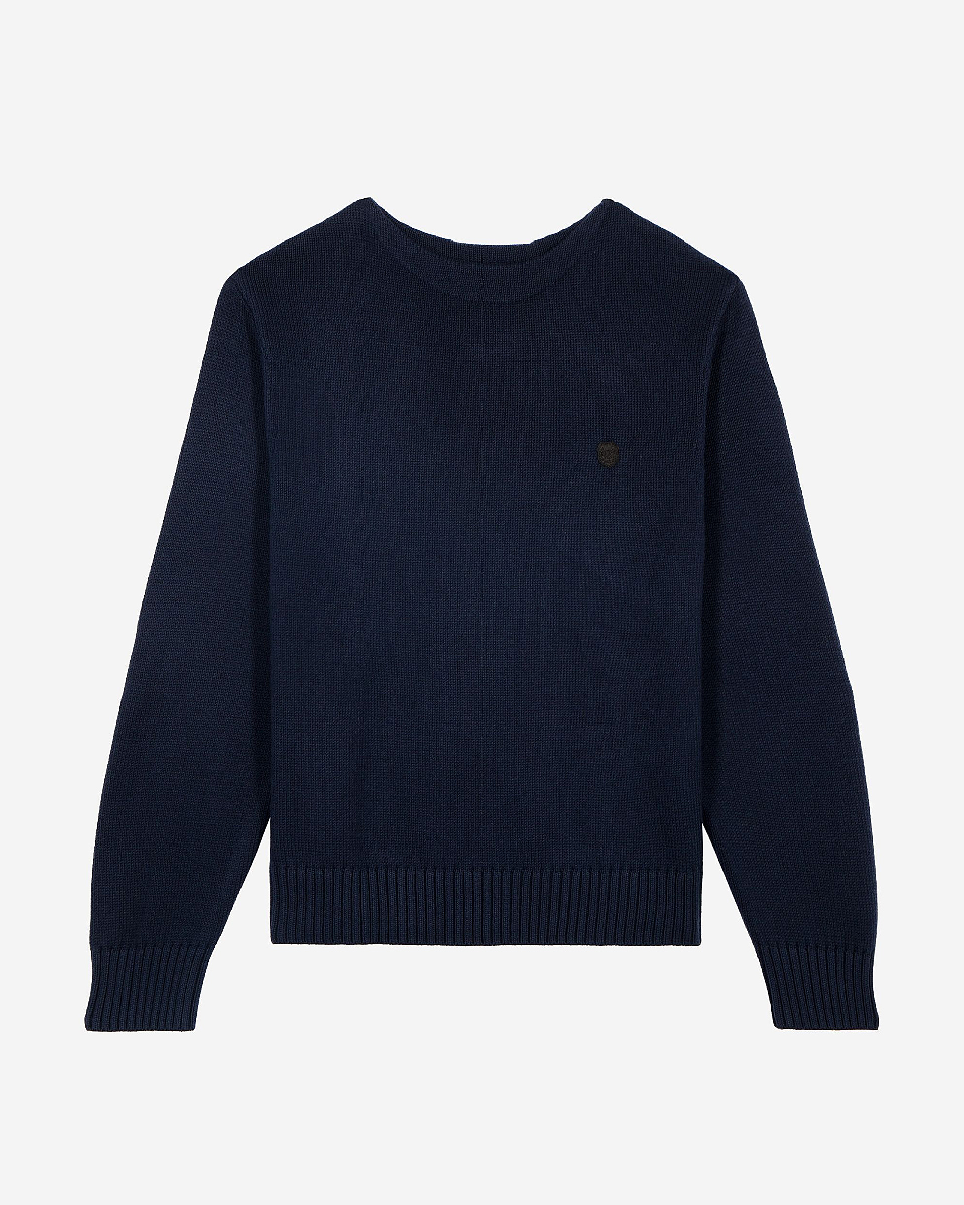 Navy boat-neck sweater