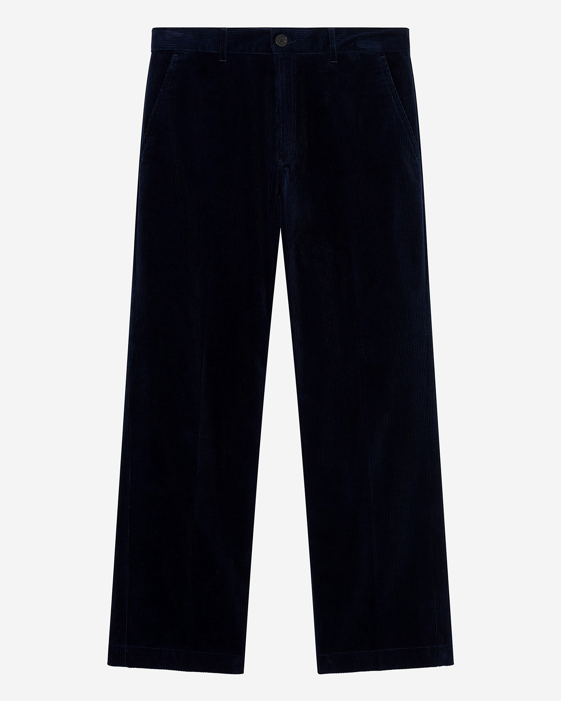 Navy corduroy wide-leg pants