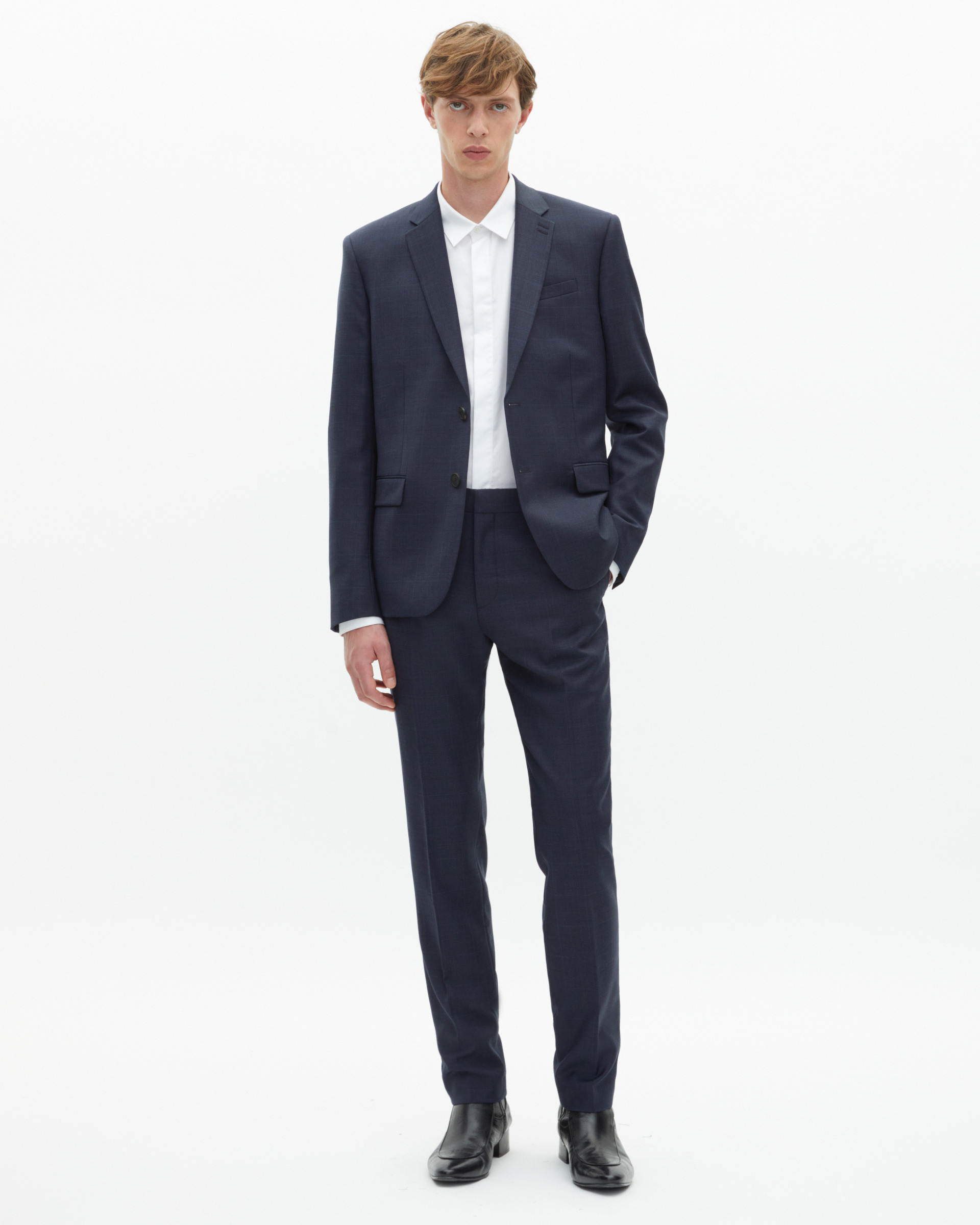 Navy wool suit jacket