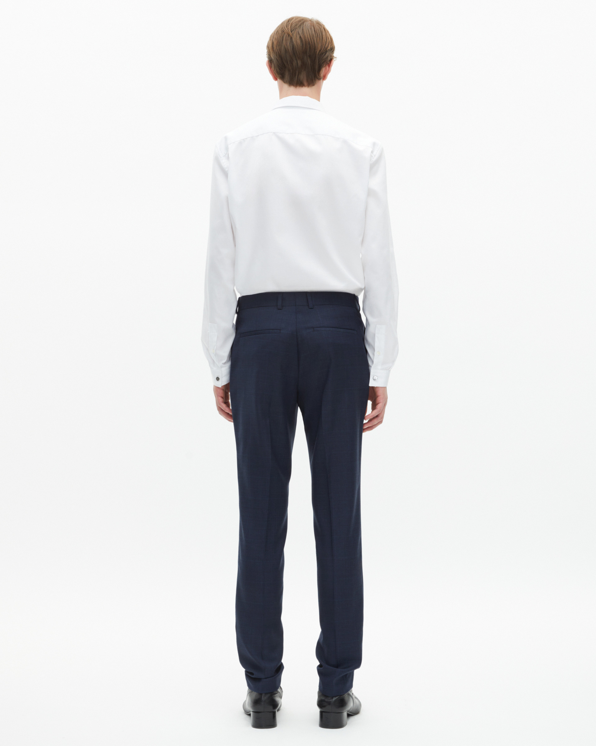 Slim-fit suit pants in navy wool