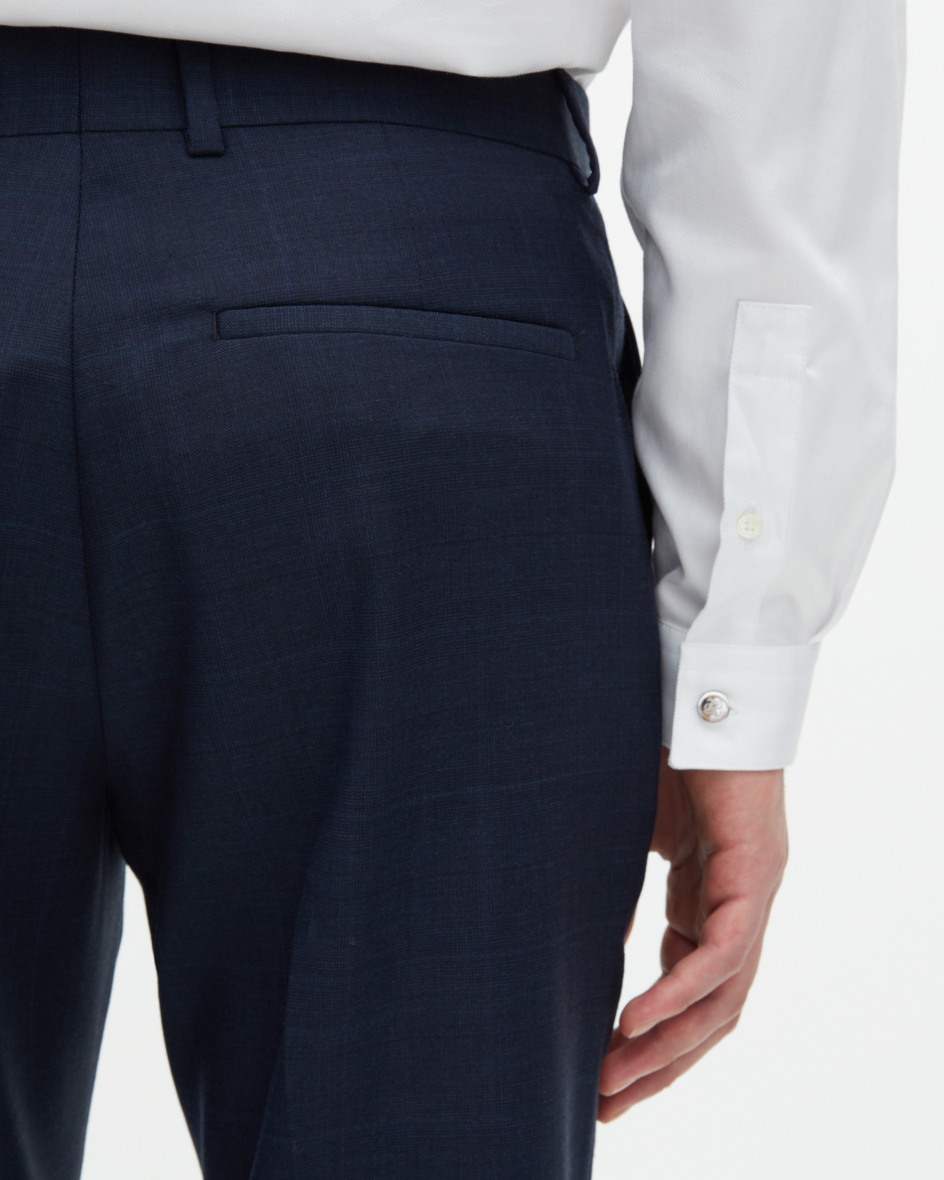 Slim-fit suit pants in navy wool