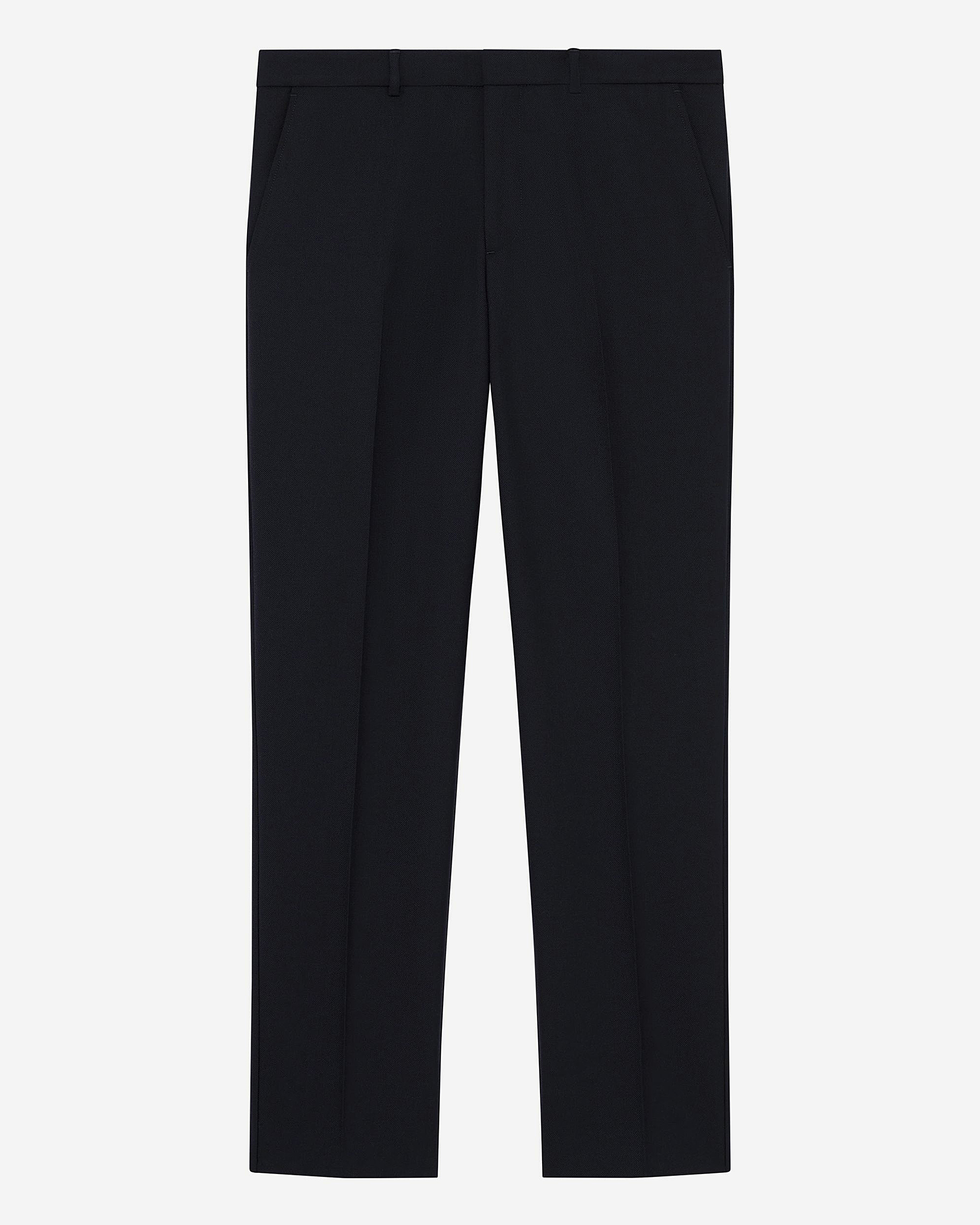 Navy straight-leg pants
