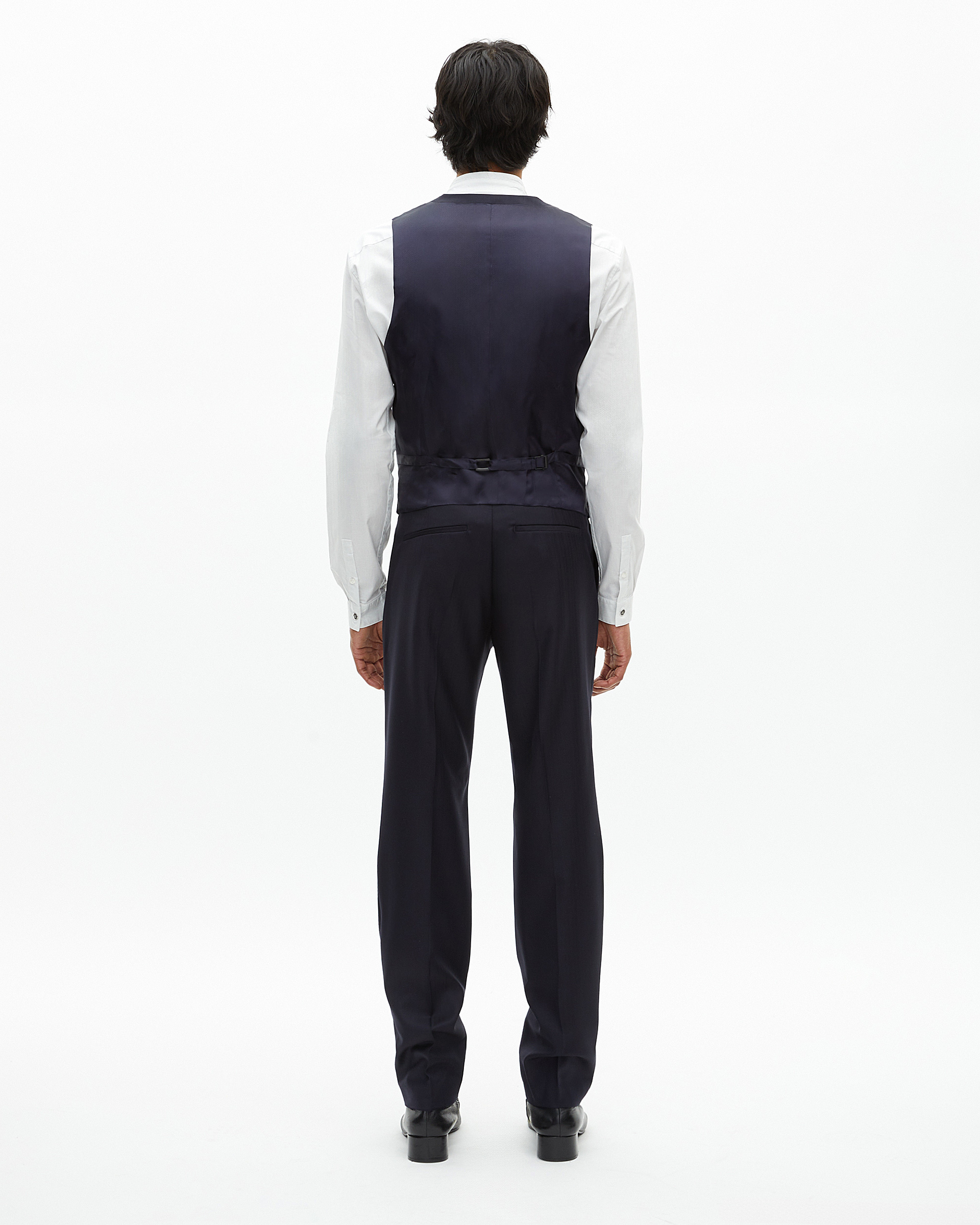 Navy blue wool suit vest