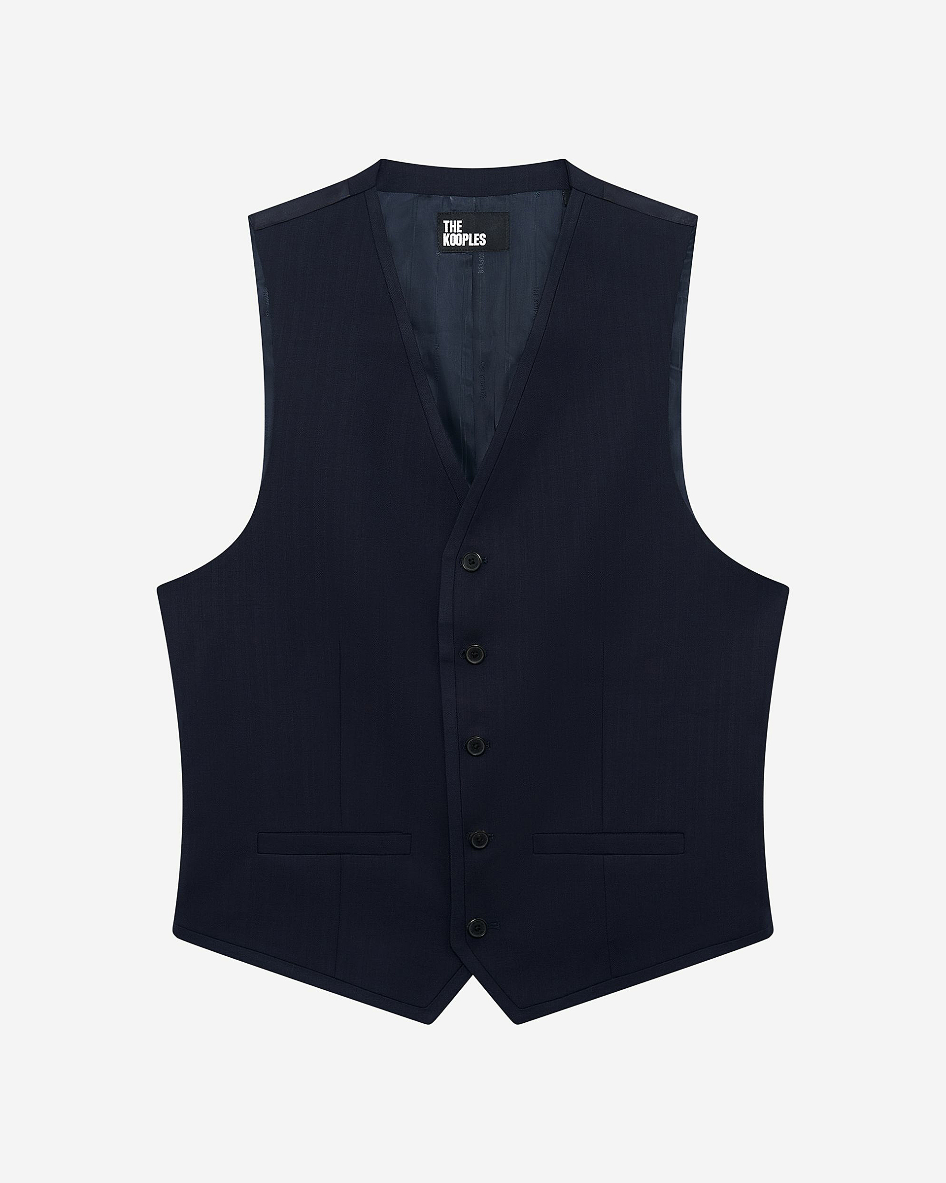 Navy blue wool suit vest