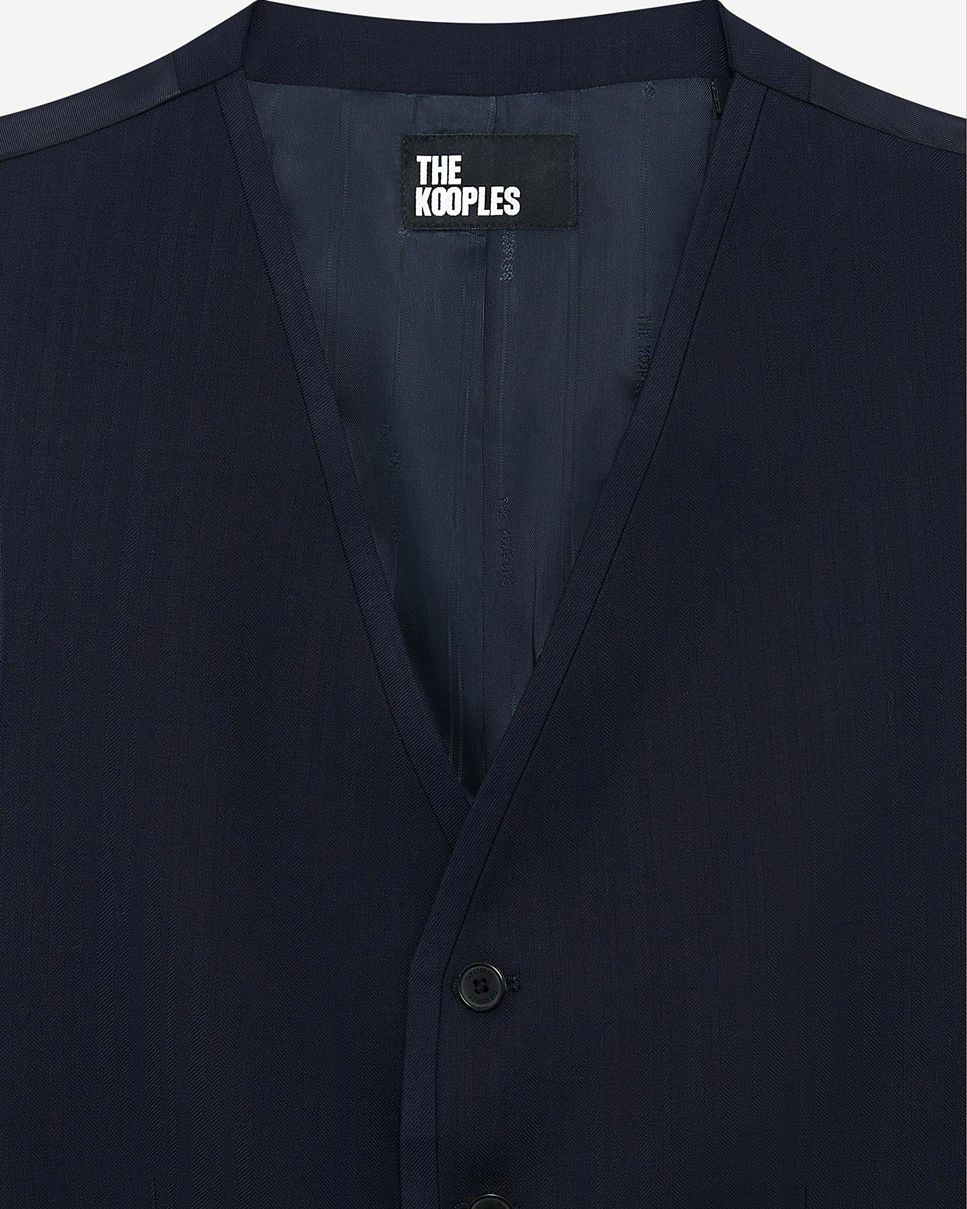 Navy blue wool suit vest