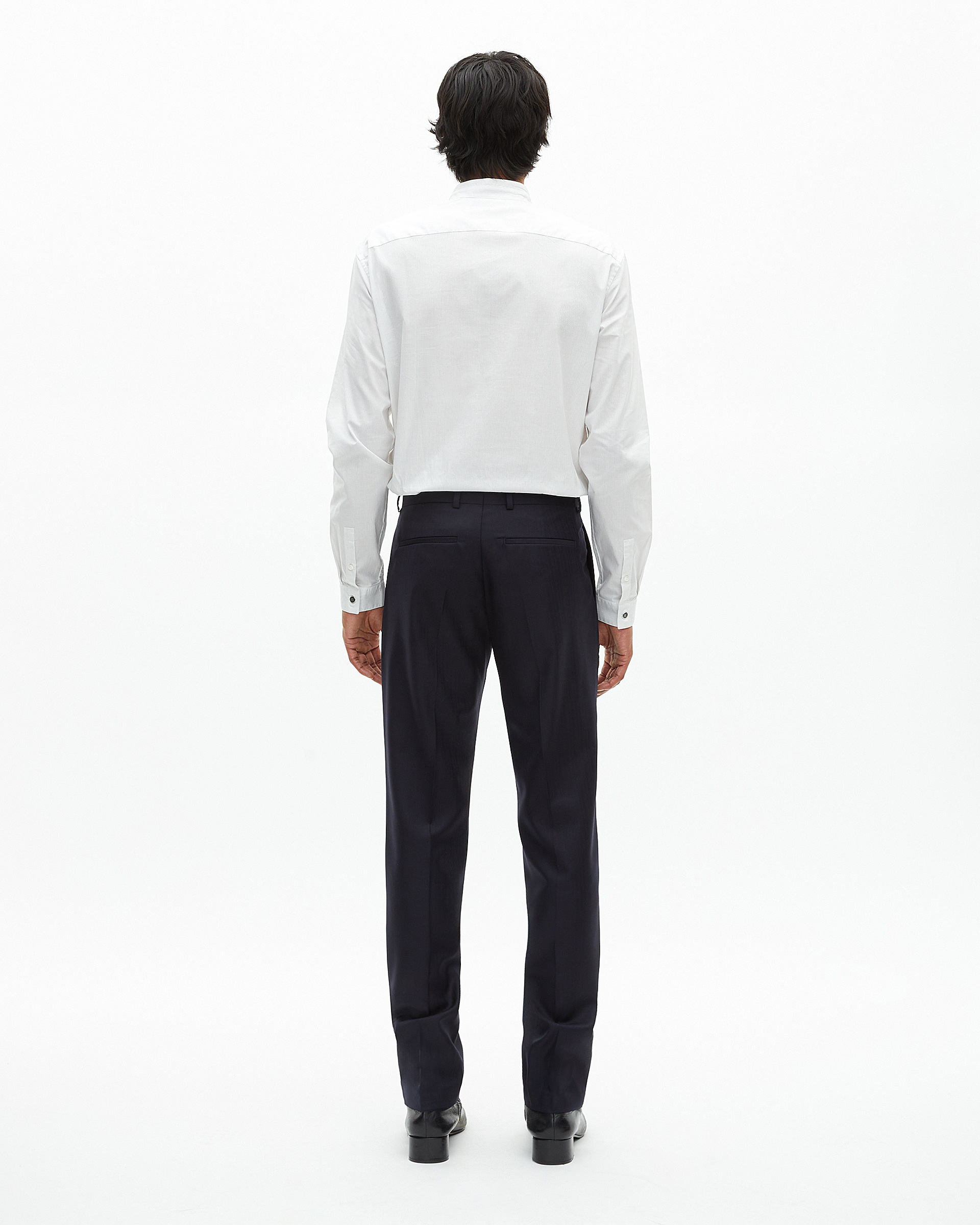 Slim-fit suit pants in navy wool