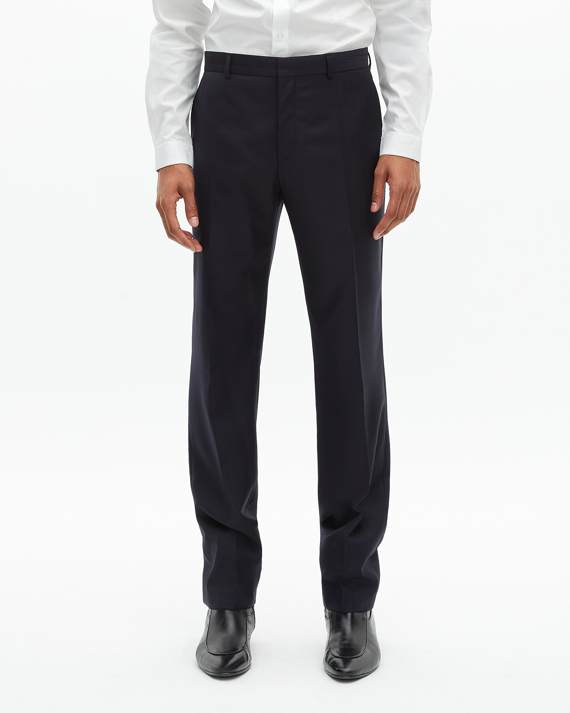 Slim-fit suit pants in navy wool