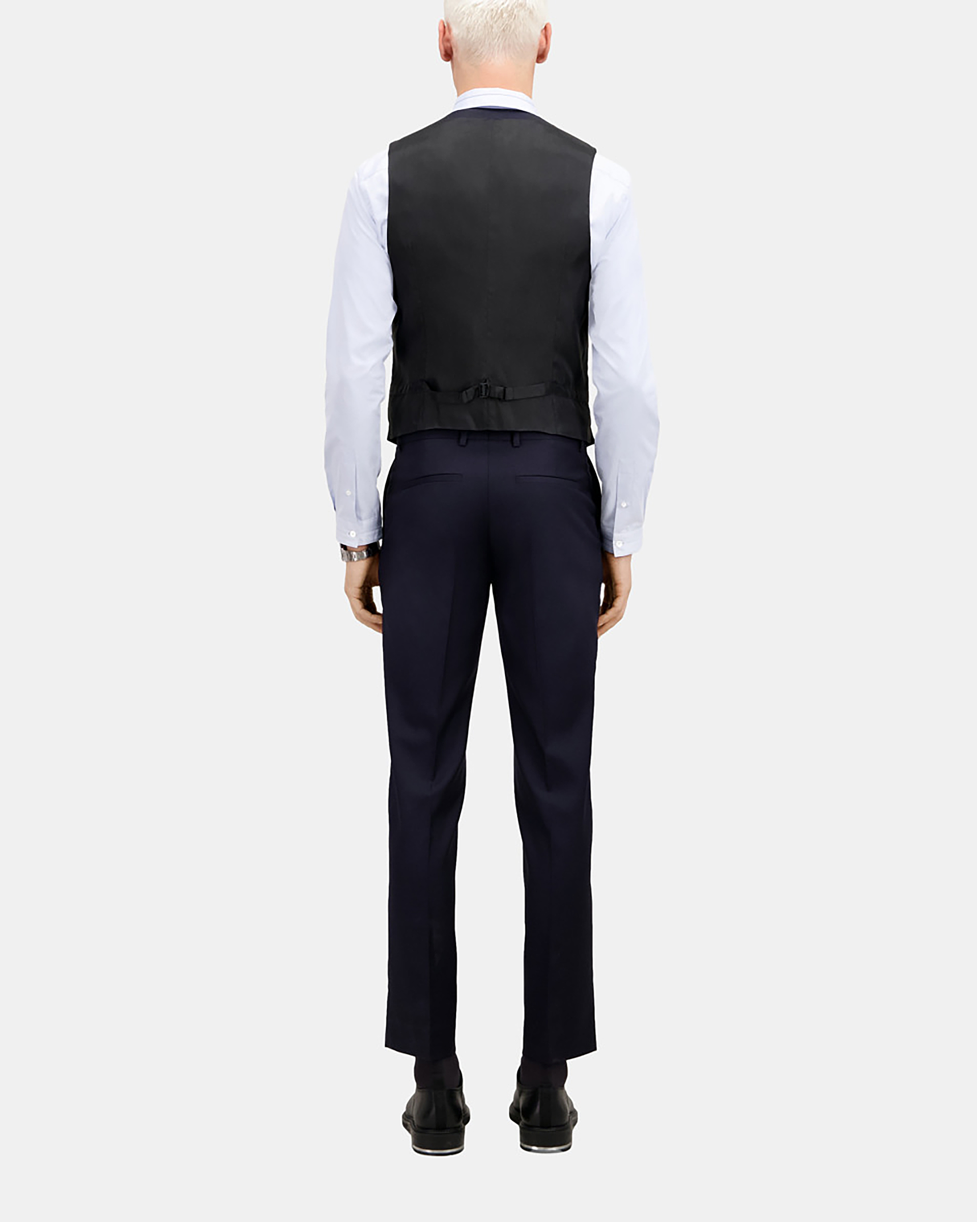 Navy blue wool suit vest