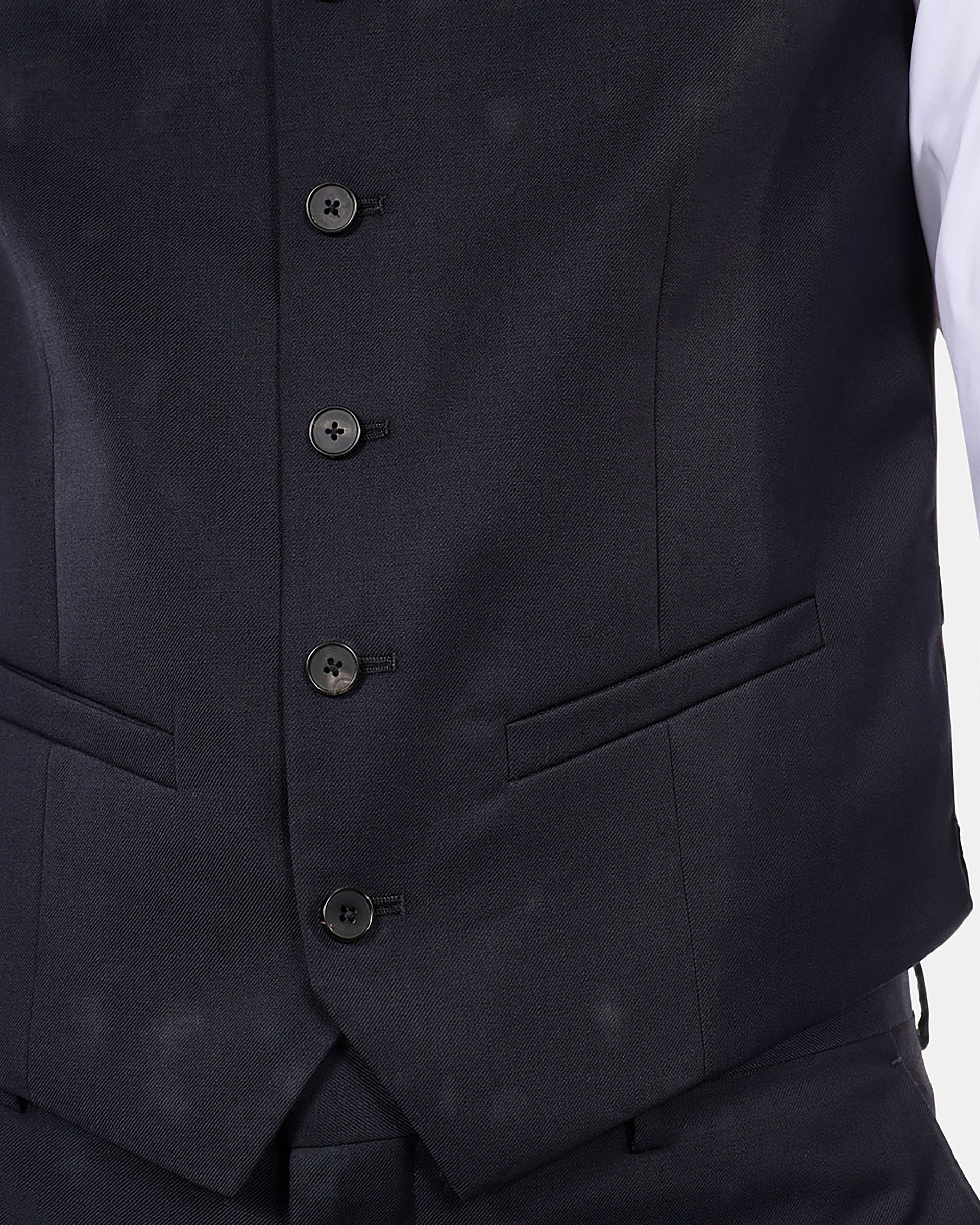 Navy blue wool suit vest