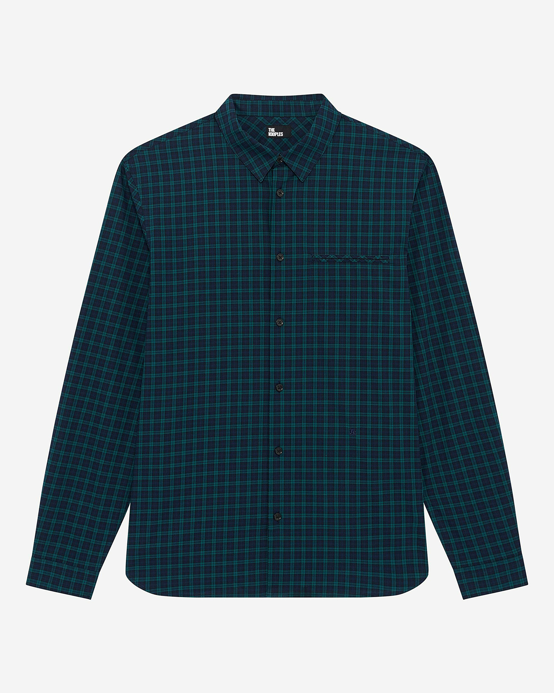 Small navy and green check shirt