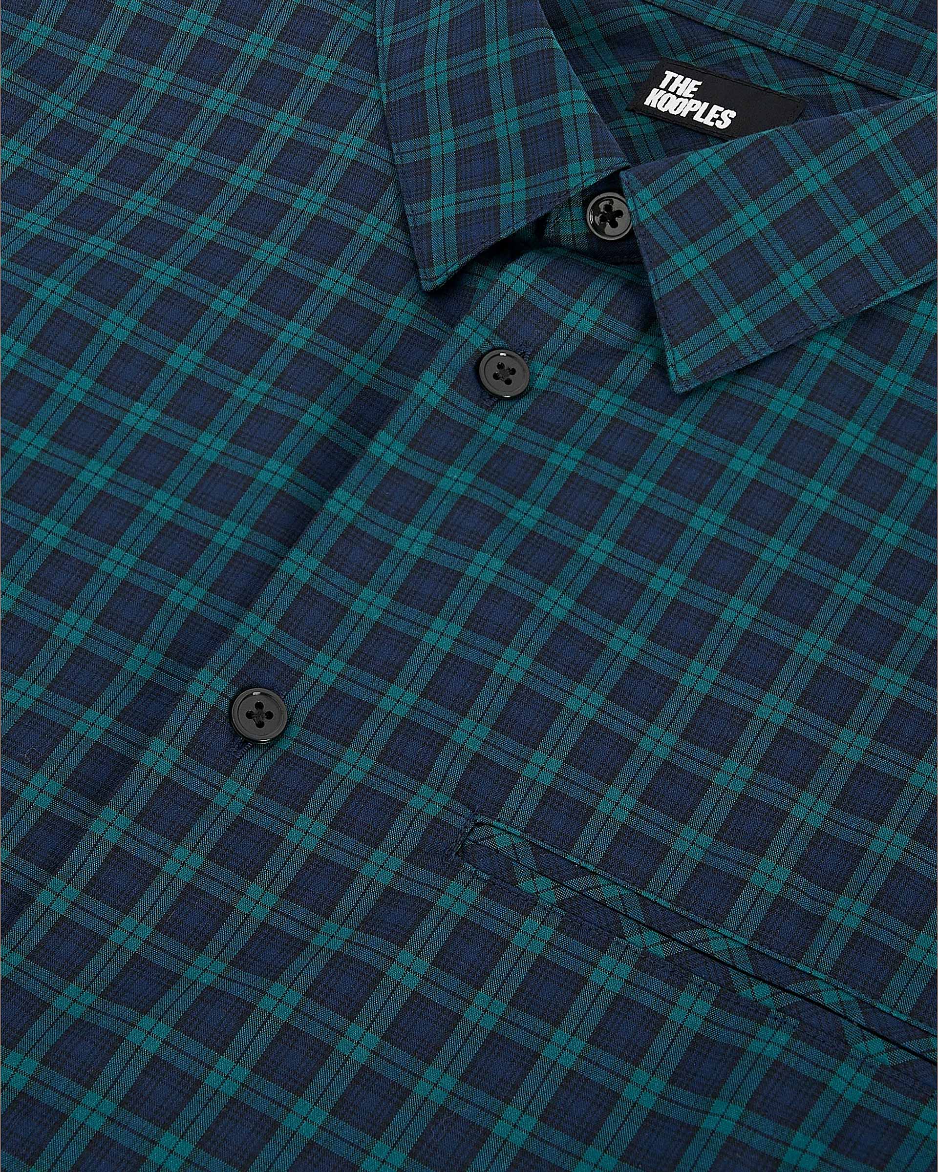 Small navy and green check shirt