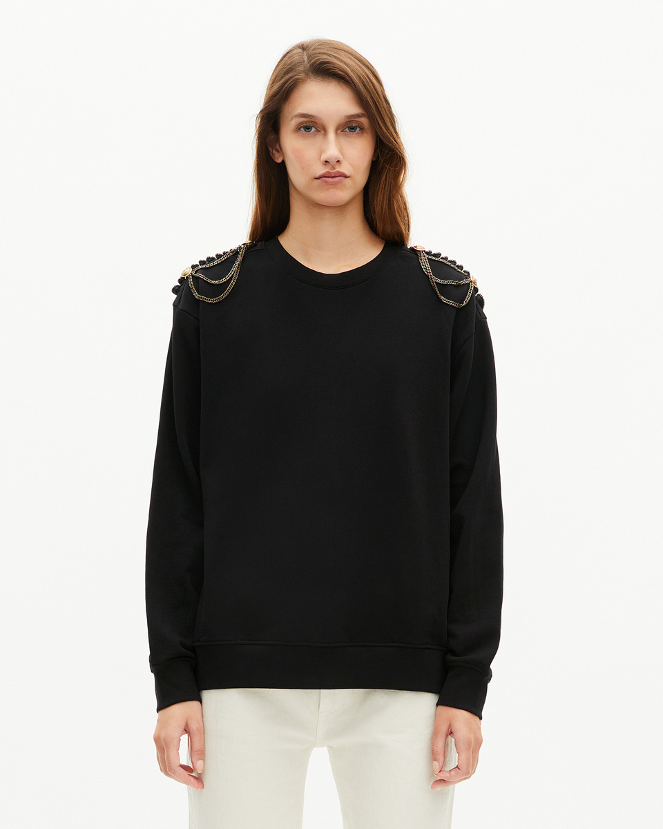 Sweatshirt with black chains