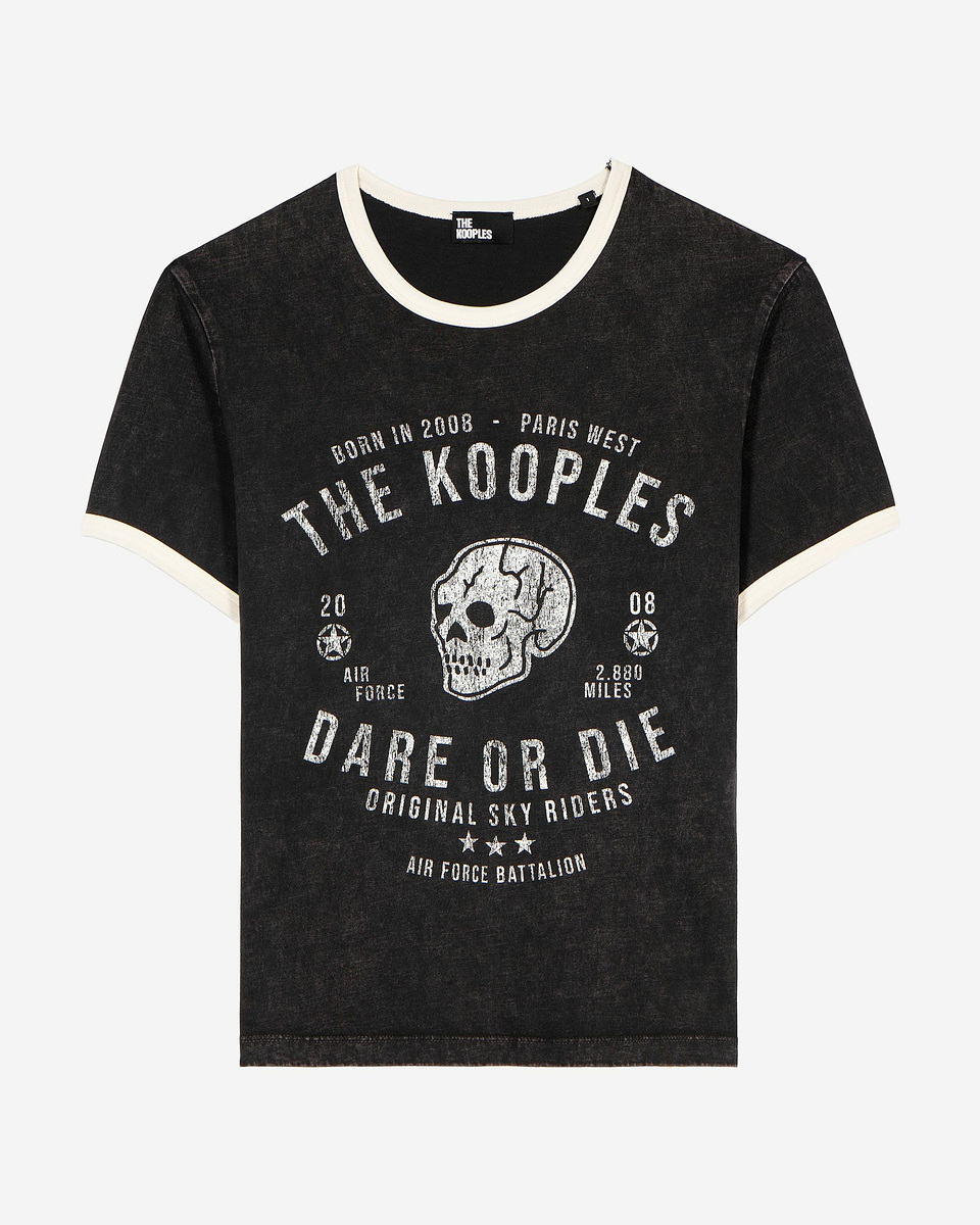T-shirt with black screen print