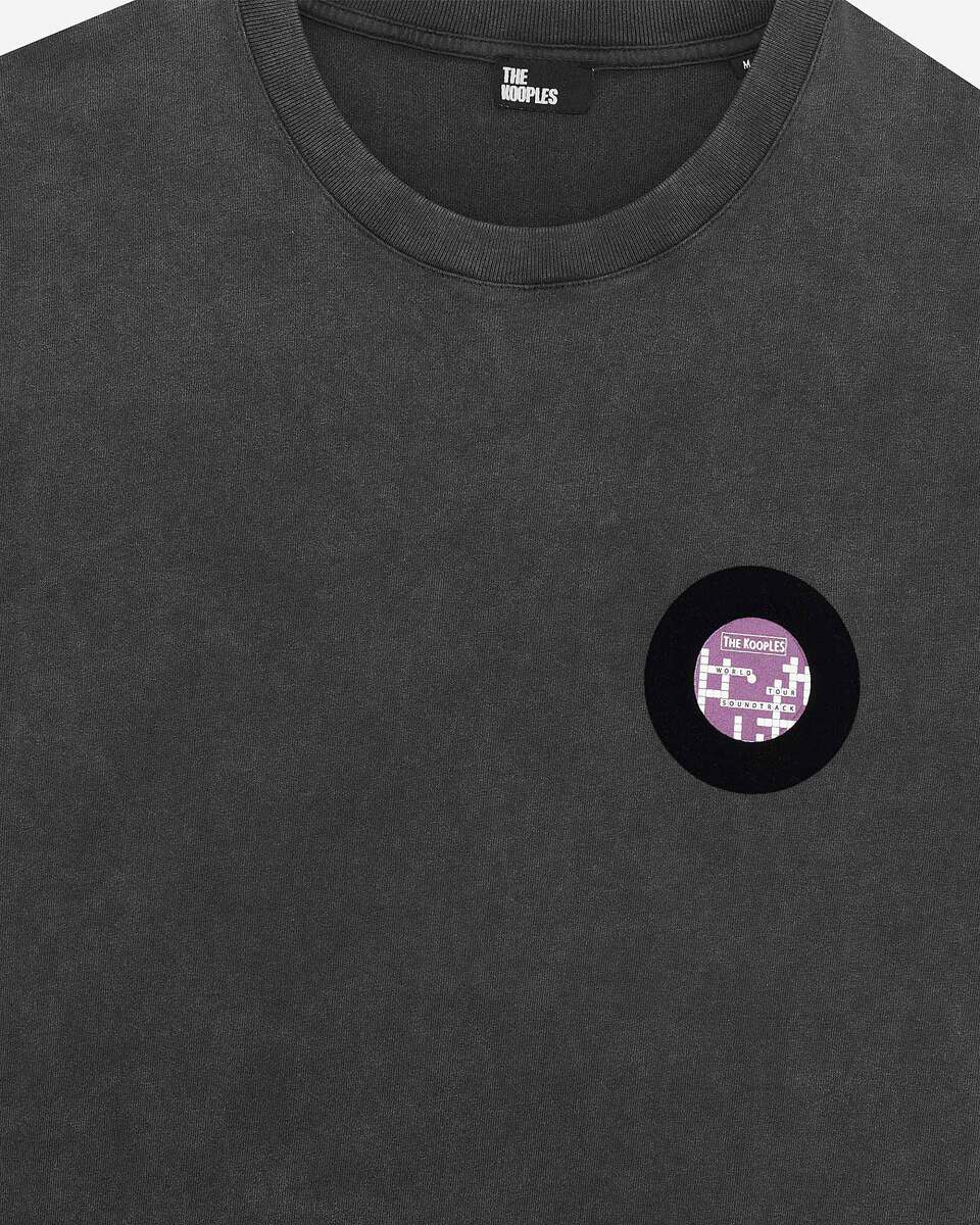 T-shirt with black vinyl flocking