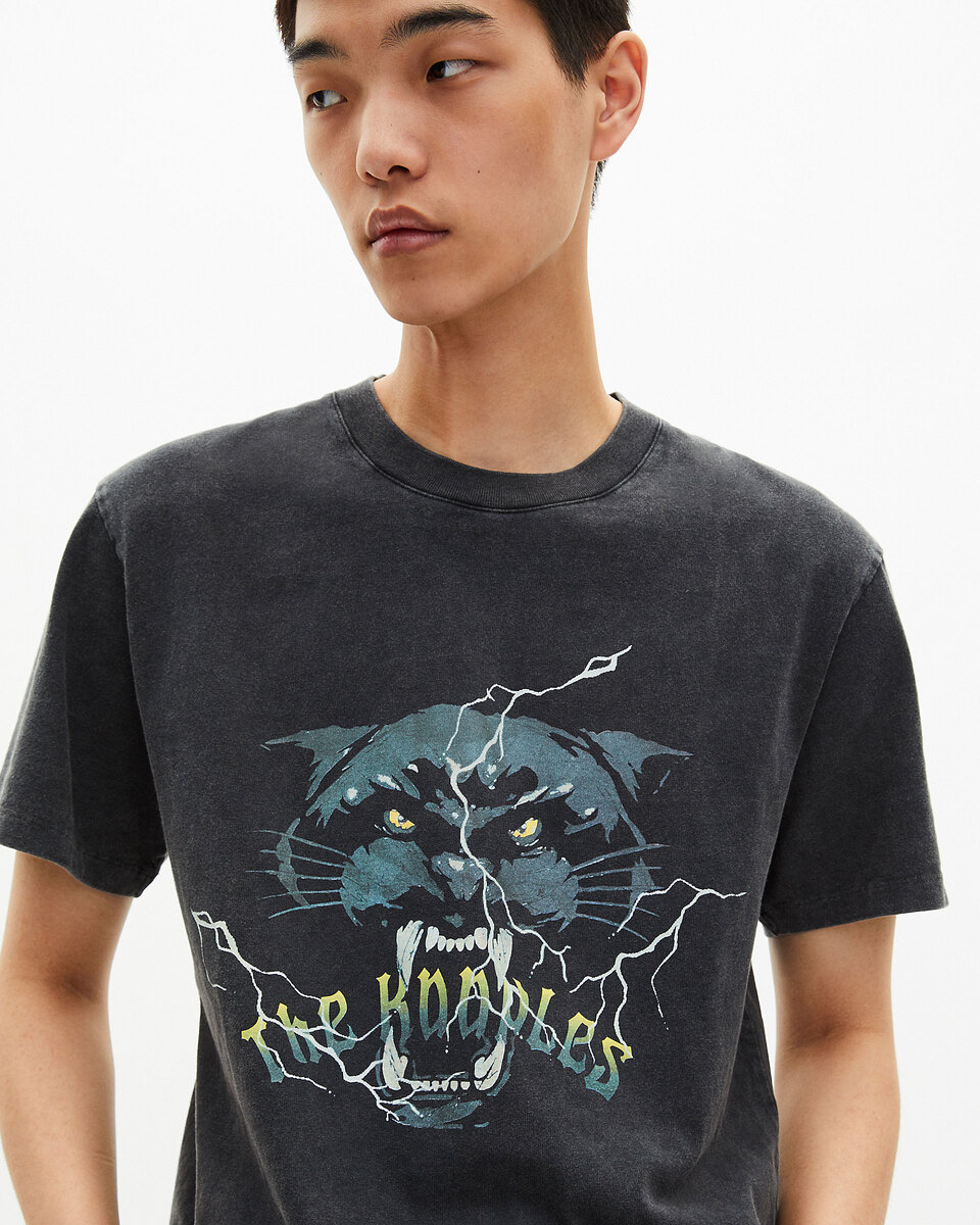 T-shirt with black panther screen print