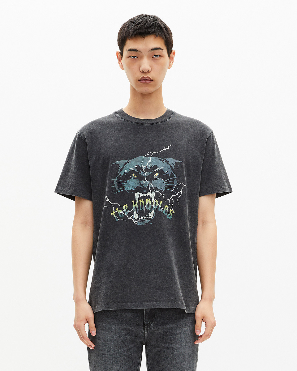 T-shirt with black panther screen print