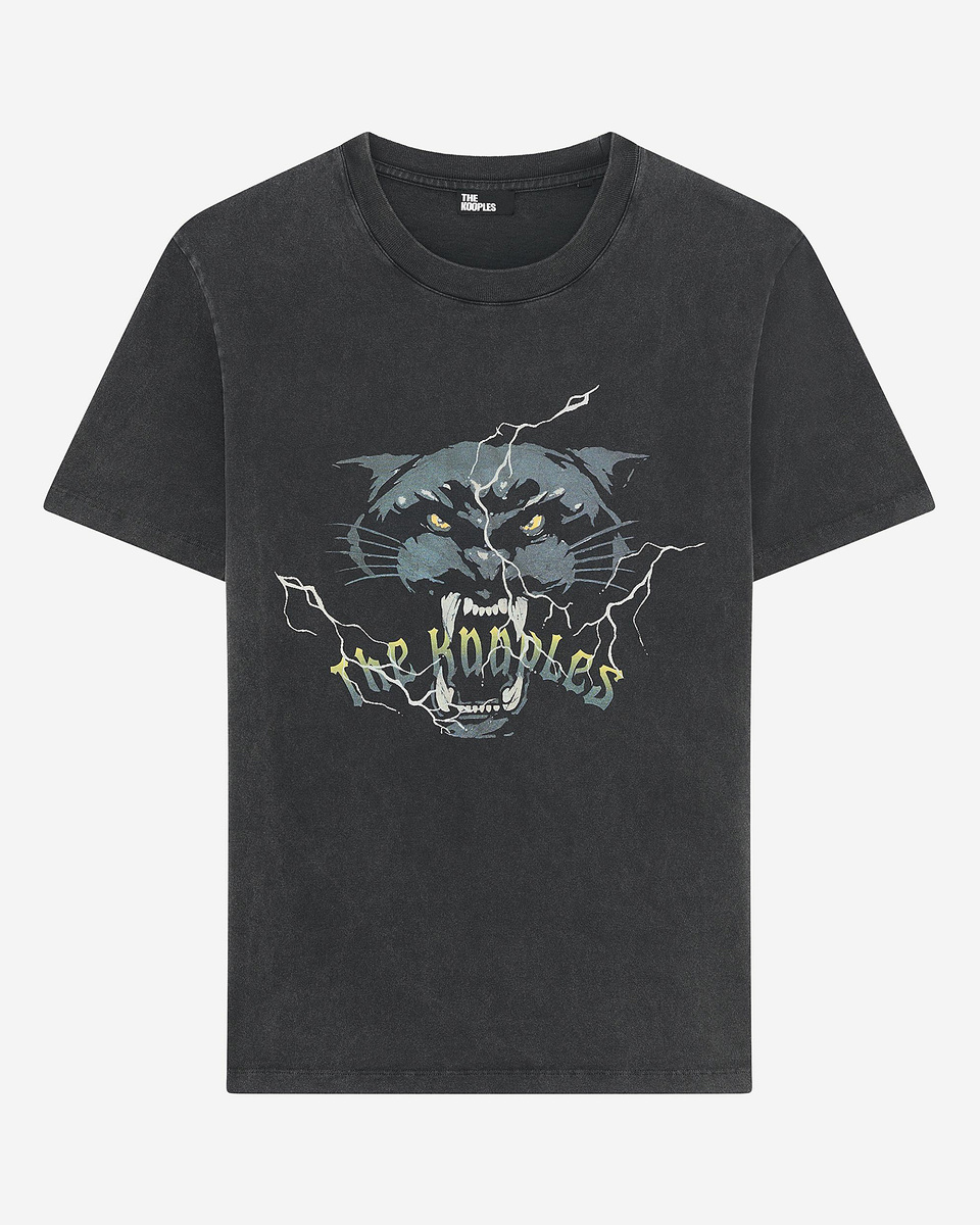 T-shirt with black panther screen print