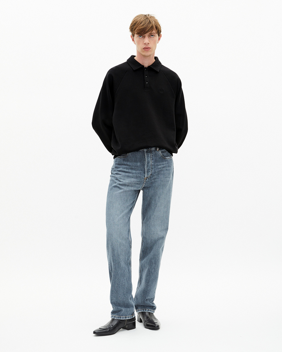 Black polo-neck sweatshirt