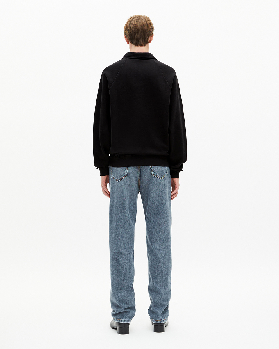 Black polo-neck sweatshirt