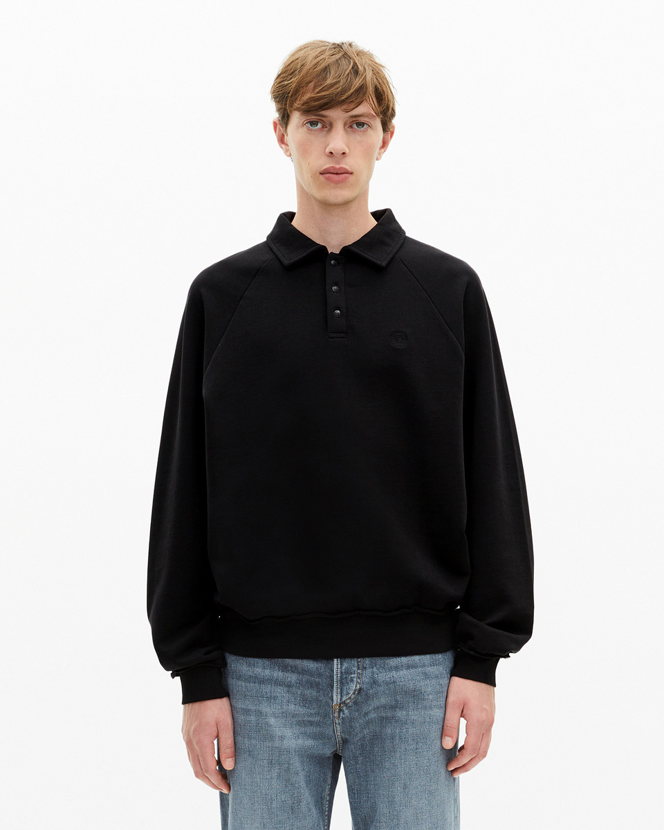 Black polo-neck sweatshirt