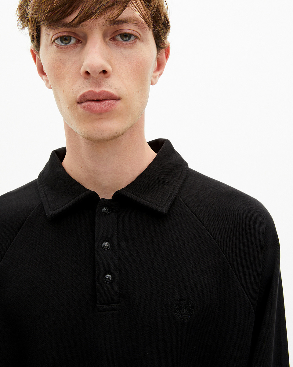 Black polo-neck sweatshirt