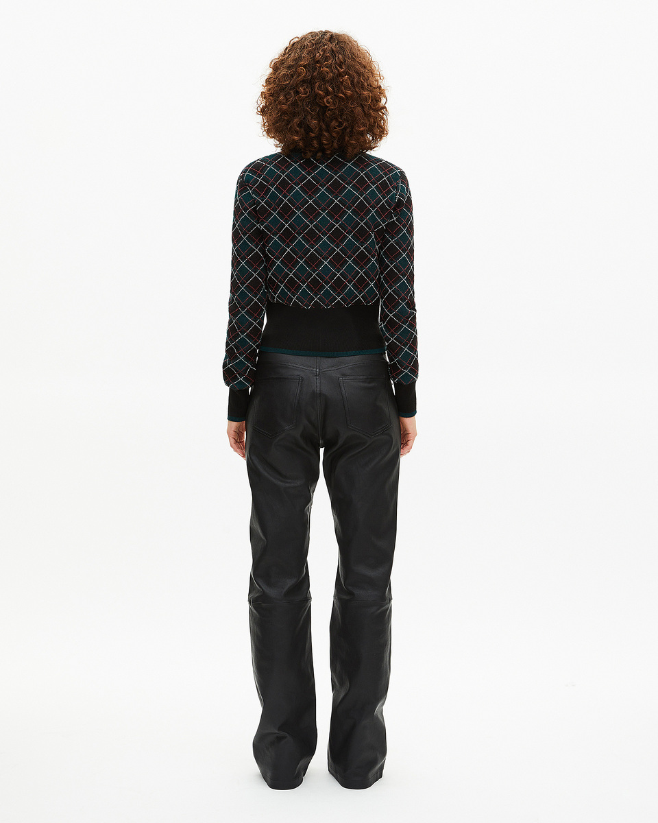 Black plaid sweater