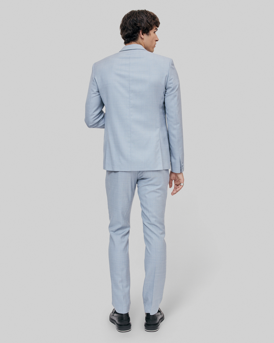 Blue slim fit wool suit jacket