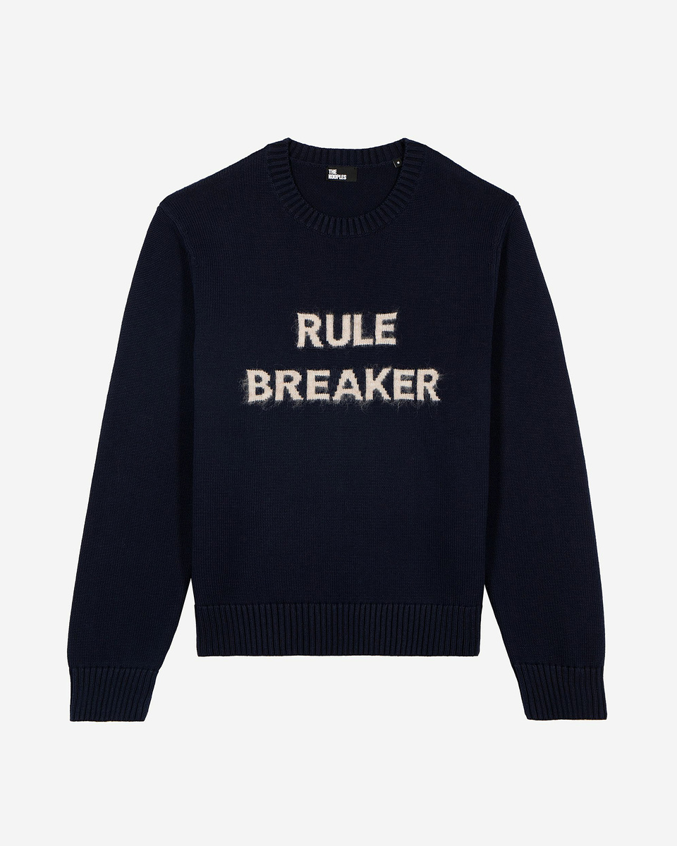 Rule Breaker navy sweater