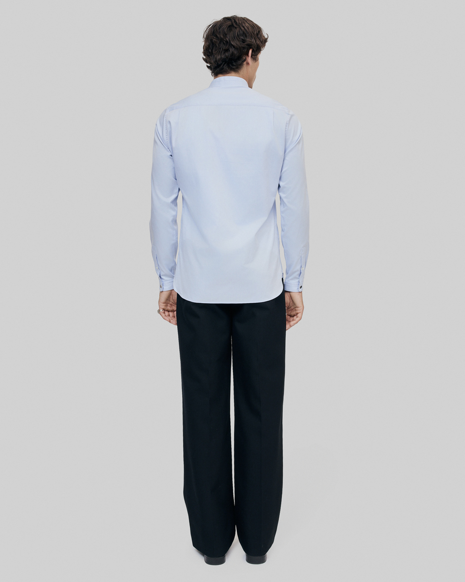Blue shirt with officer collar