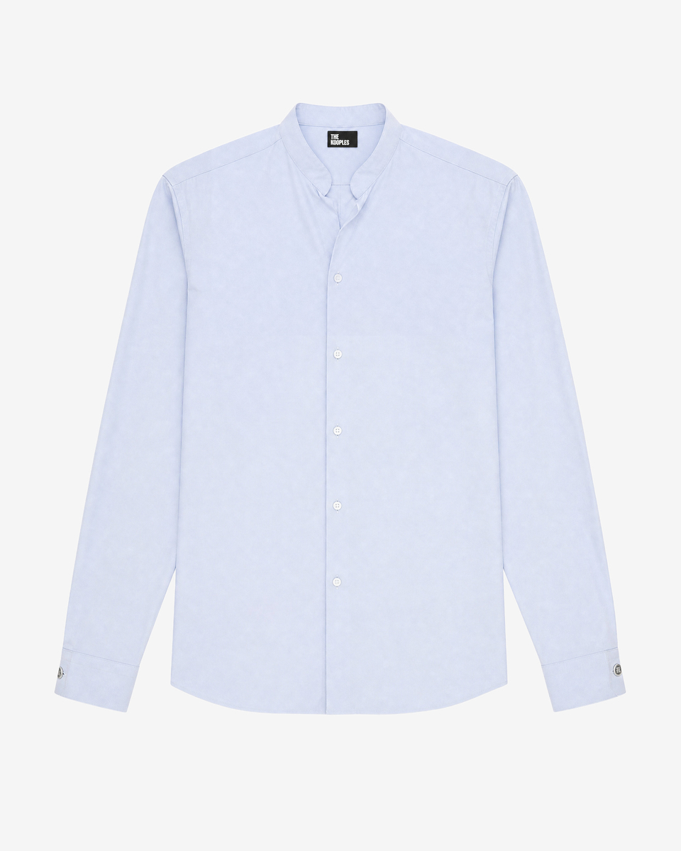 Blue shirt with officer collar