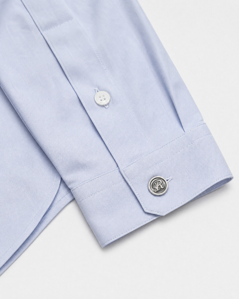 Blue shirt with officer collar