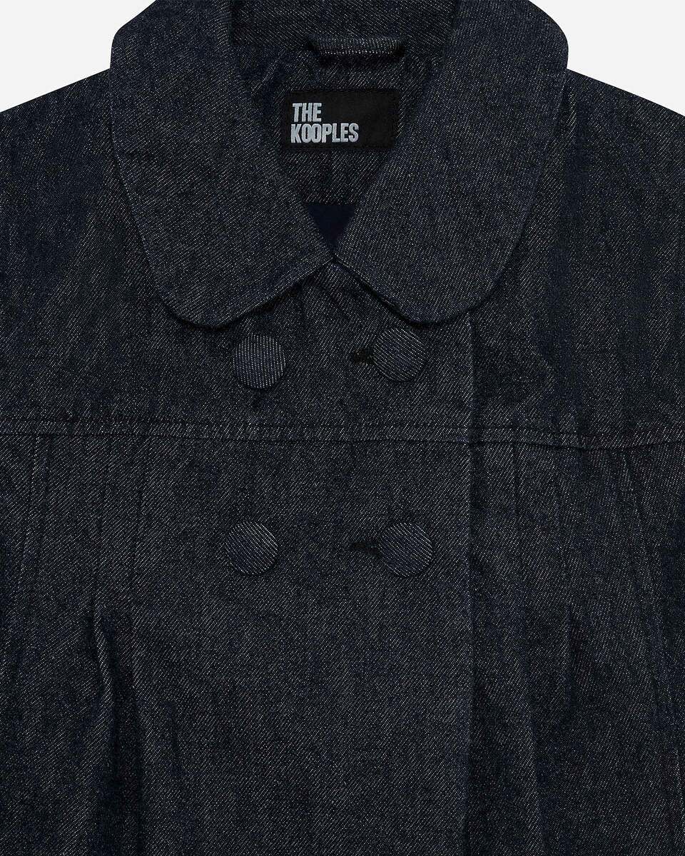 Short-sleeved jacket in dark blue denim