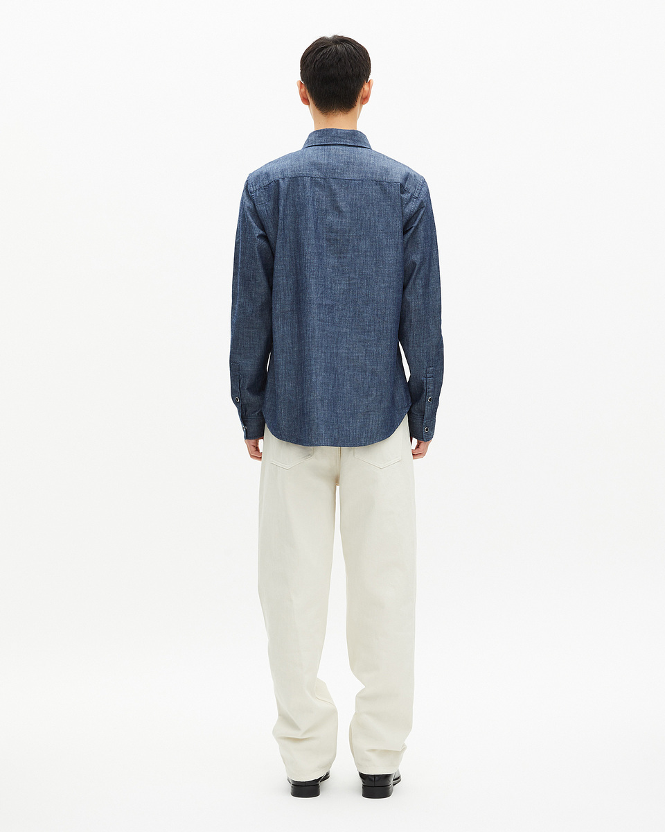 Blue raw denim shirt