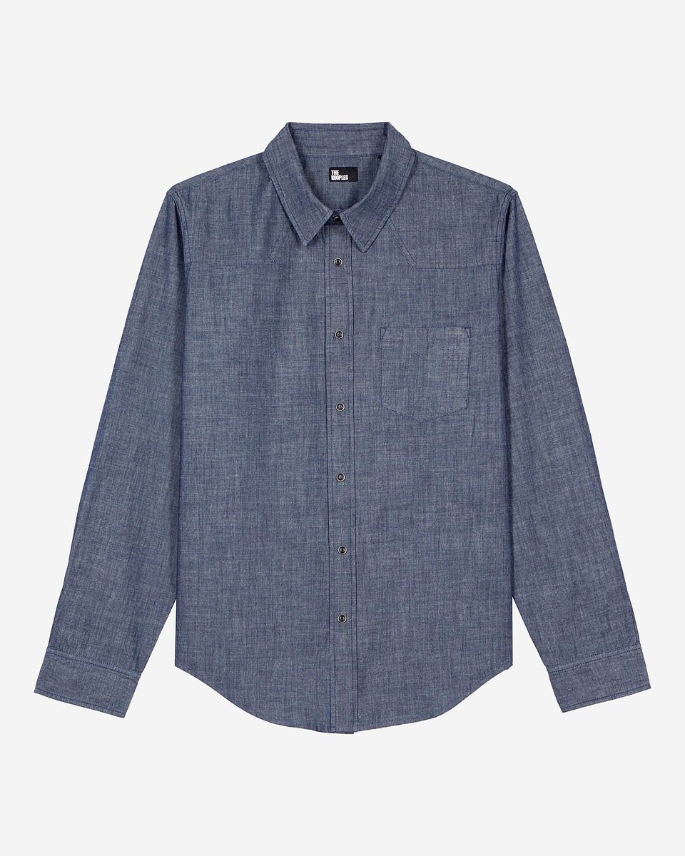 Blue raw denim shirt