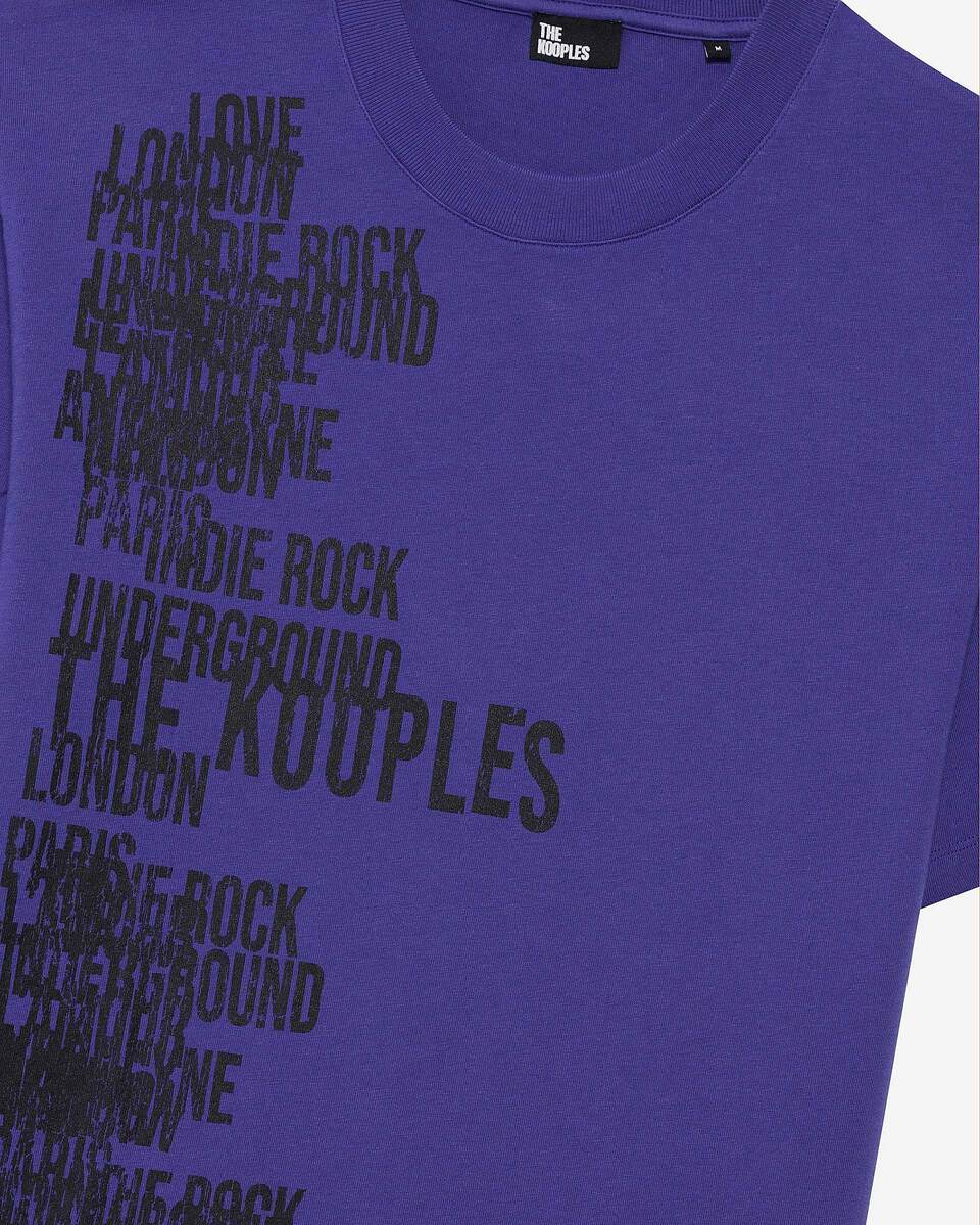 T-shirt with purple screen print