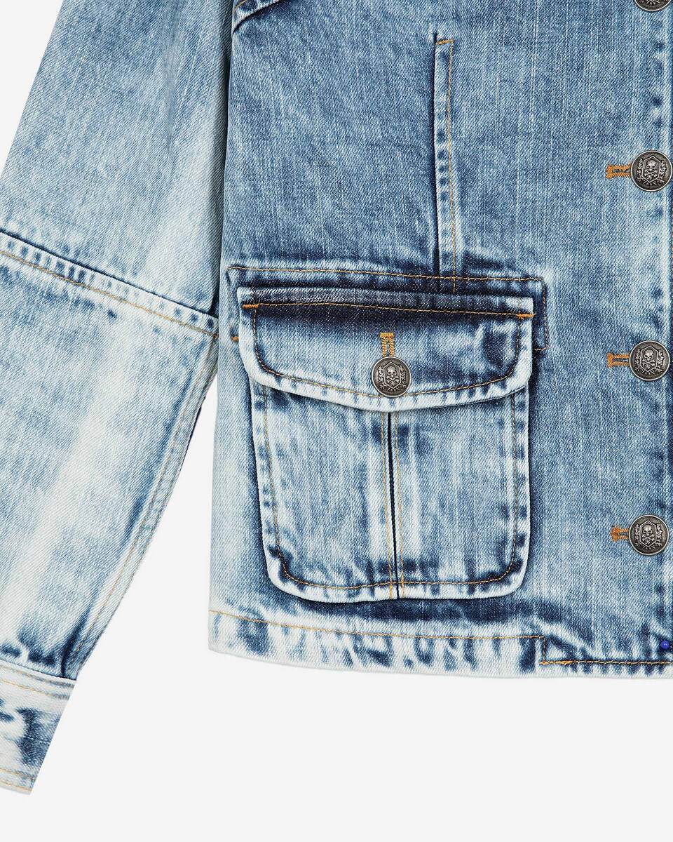 Officer-style jacket in denim