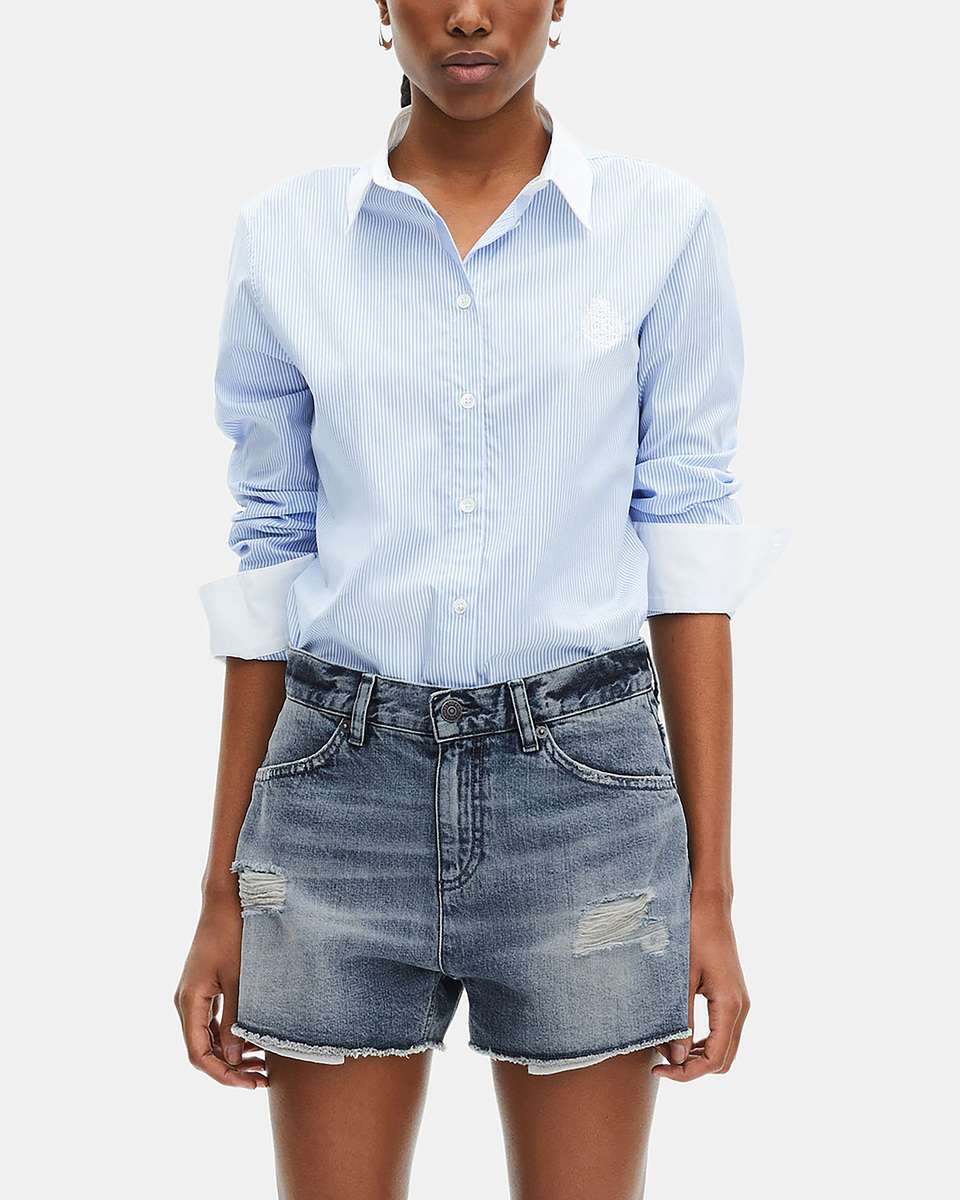 Blue denim shorts