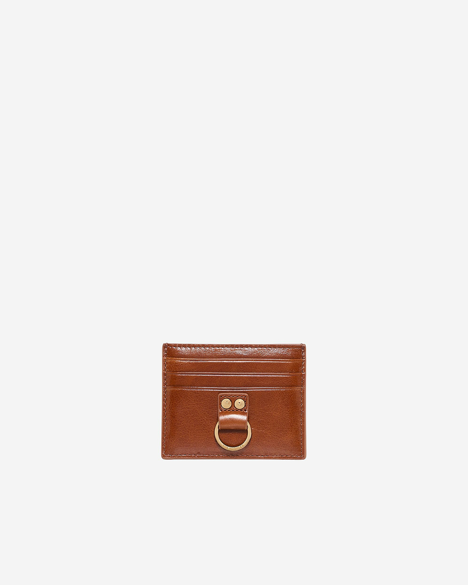 Amelia brown leather card case