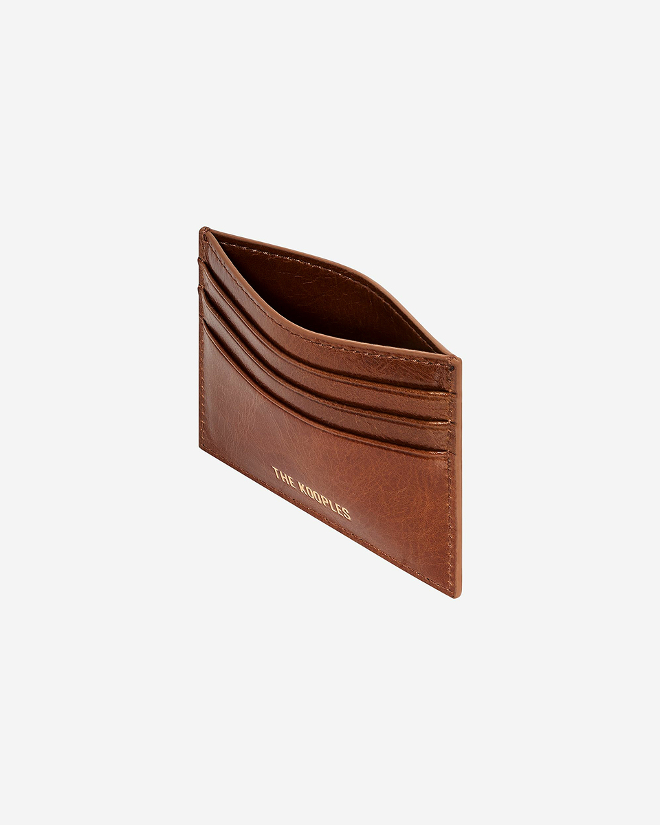 Amelia brown leather card case