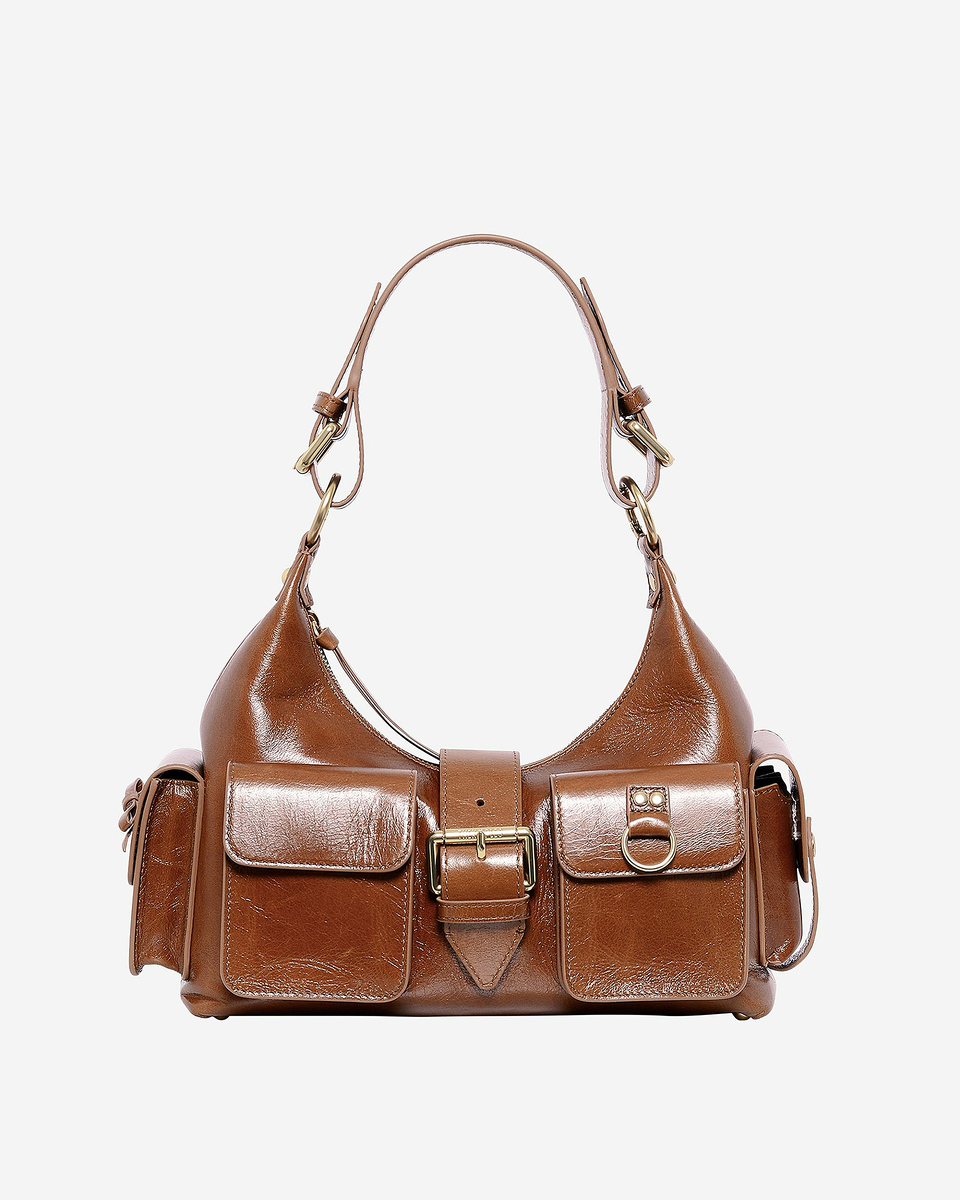 Amelia bag in brown cracked leather