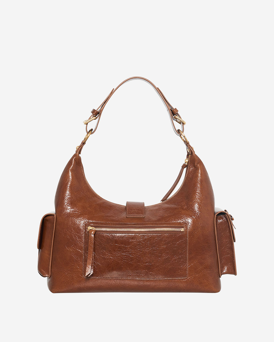 Amelia XL bag in brown cracked leather