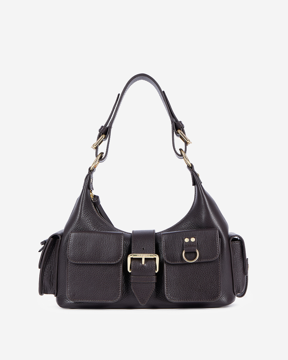 Amelia bag in brown grained leather