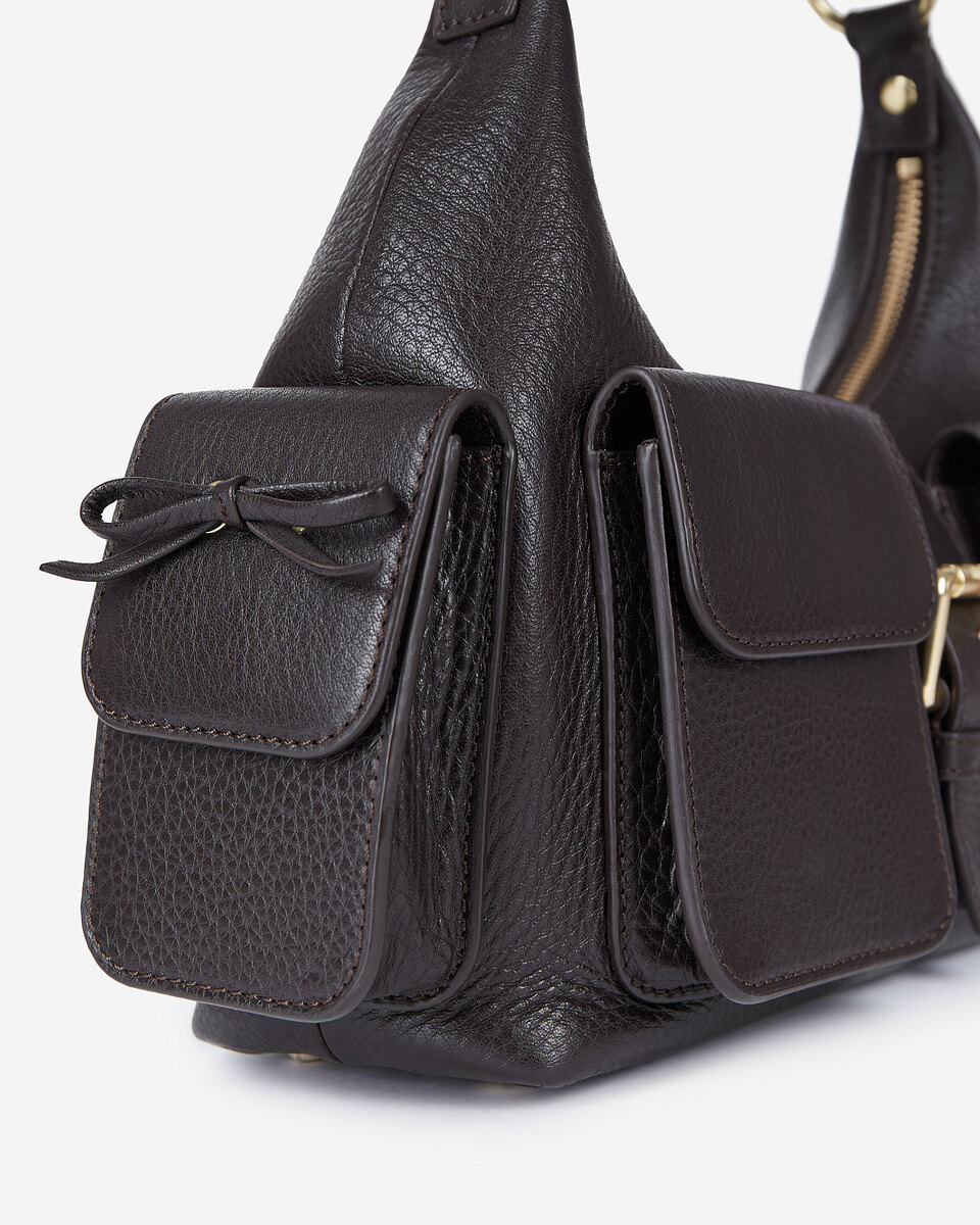 Amelia bag in brown grained leather