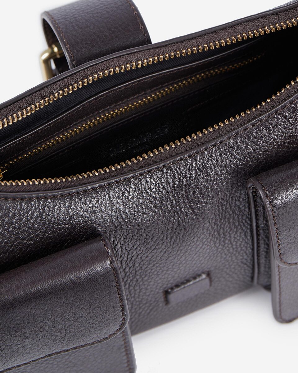 Amelia bag in brown grained leather