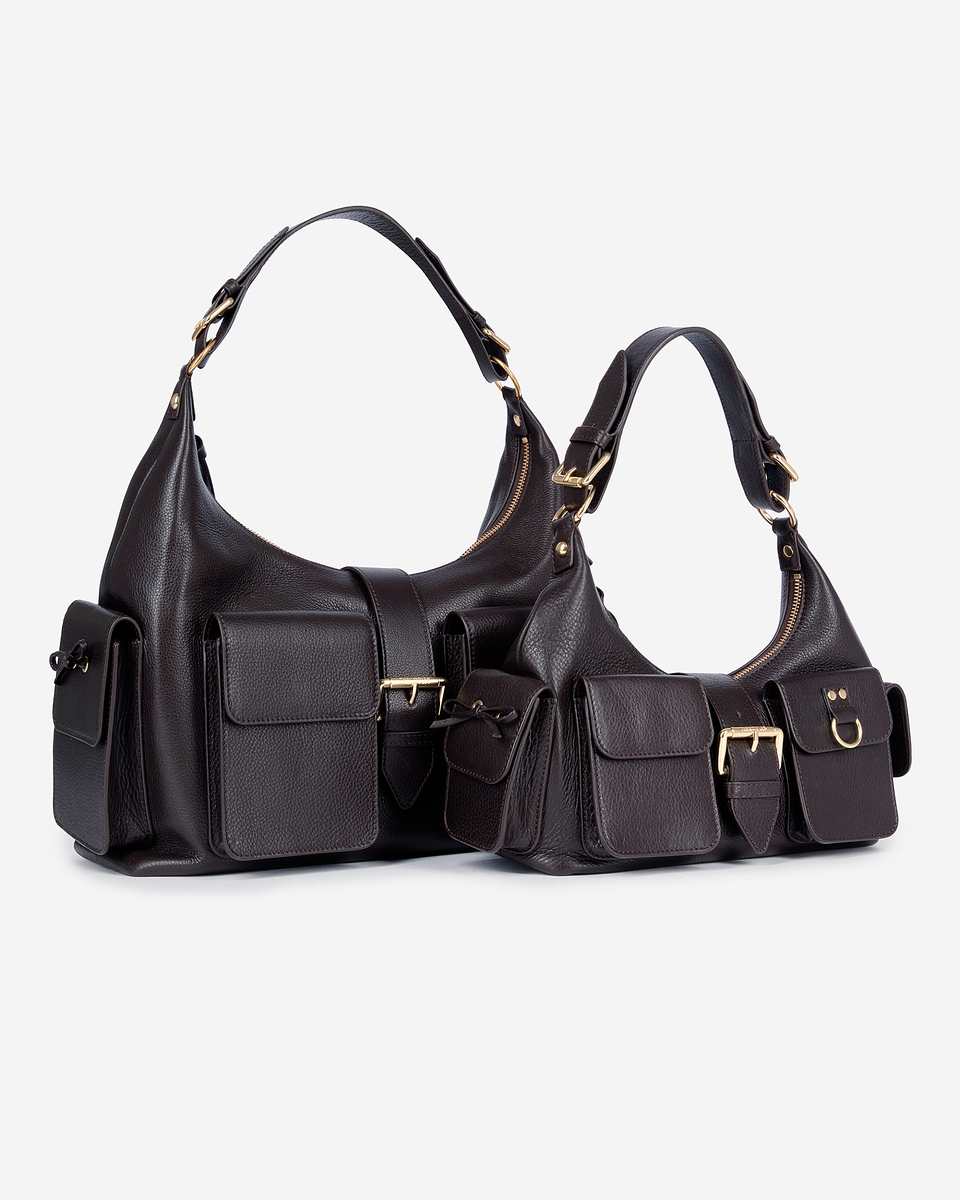 Amelia bag in brown grained leather