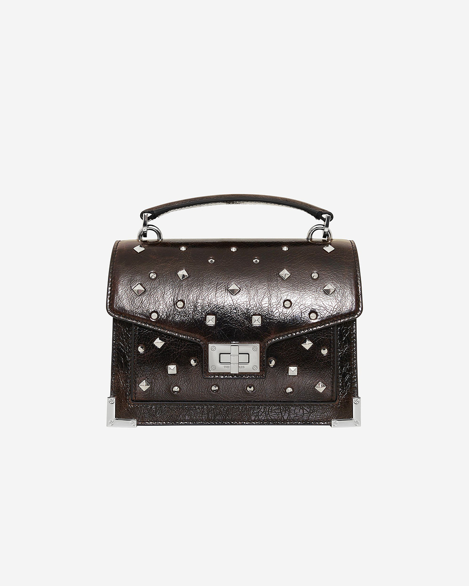 Emily small bag in brown crackle leather
